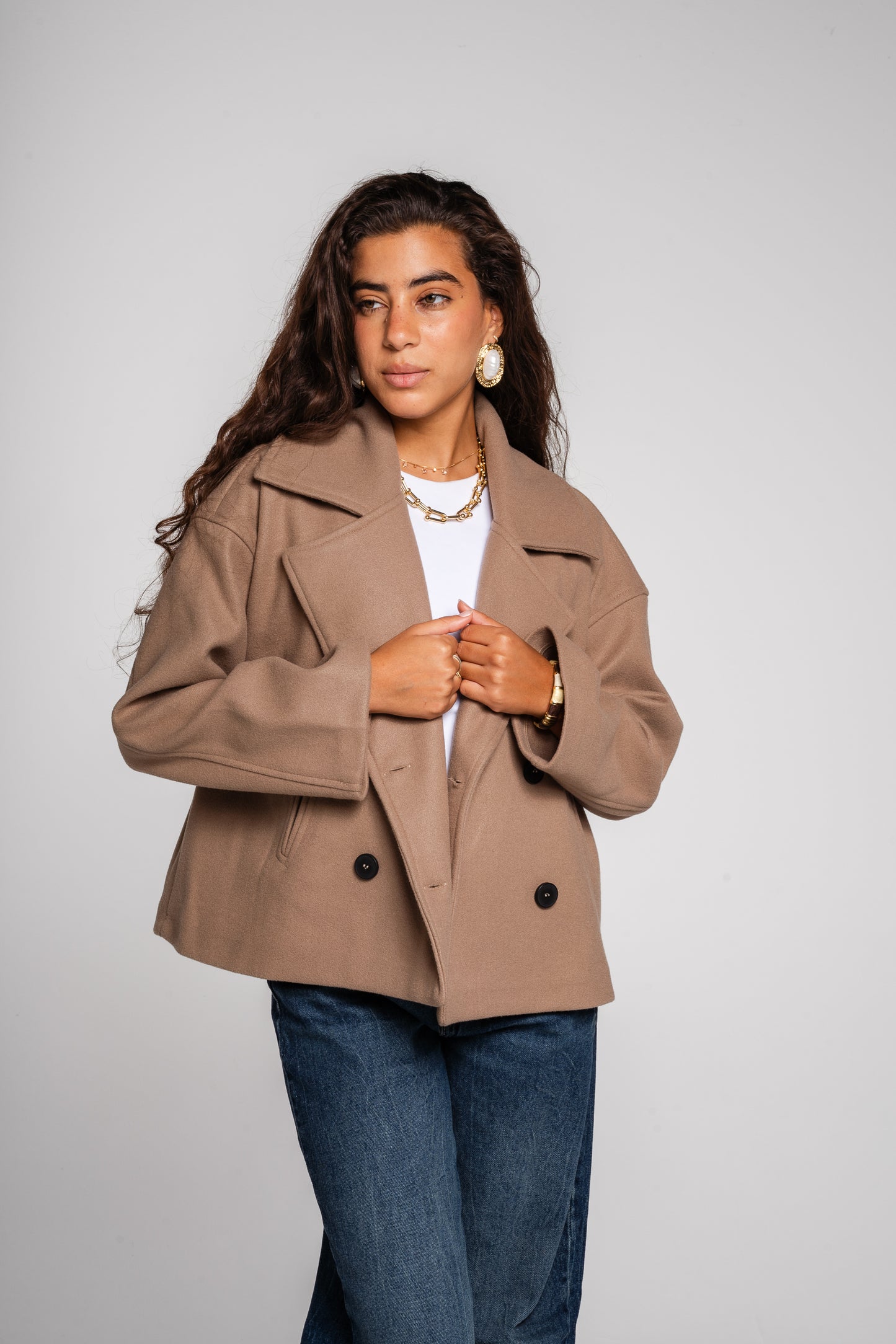 Snug jacket in Cafe