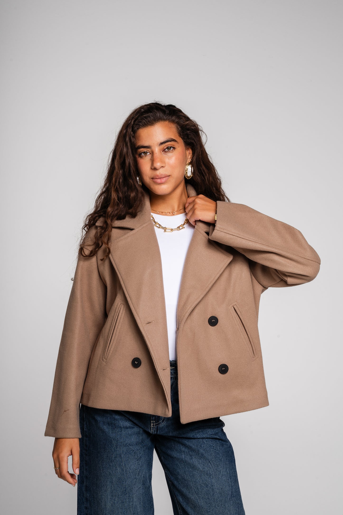 Snug jacket in Cafe