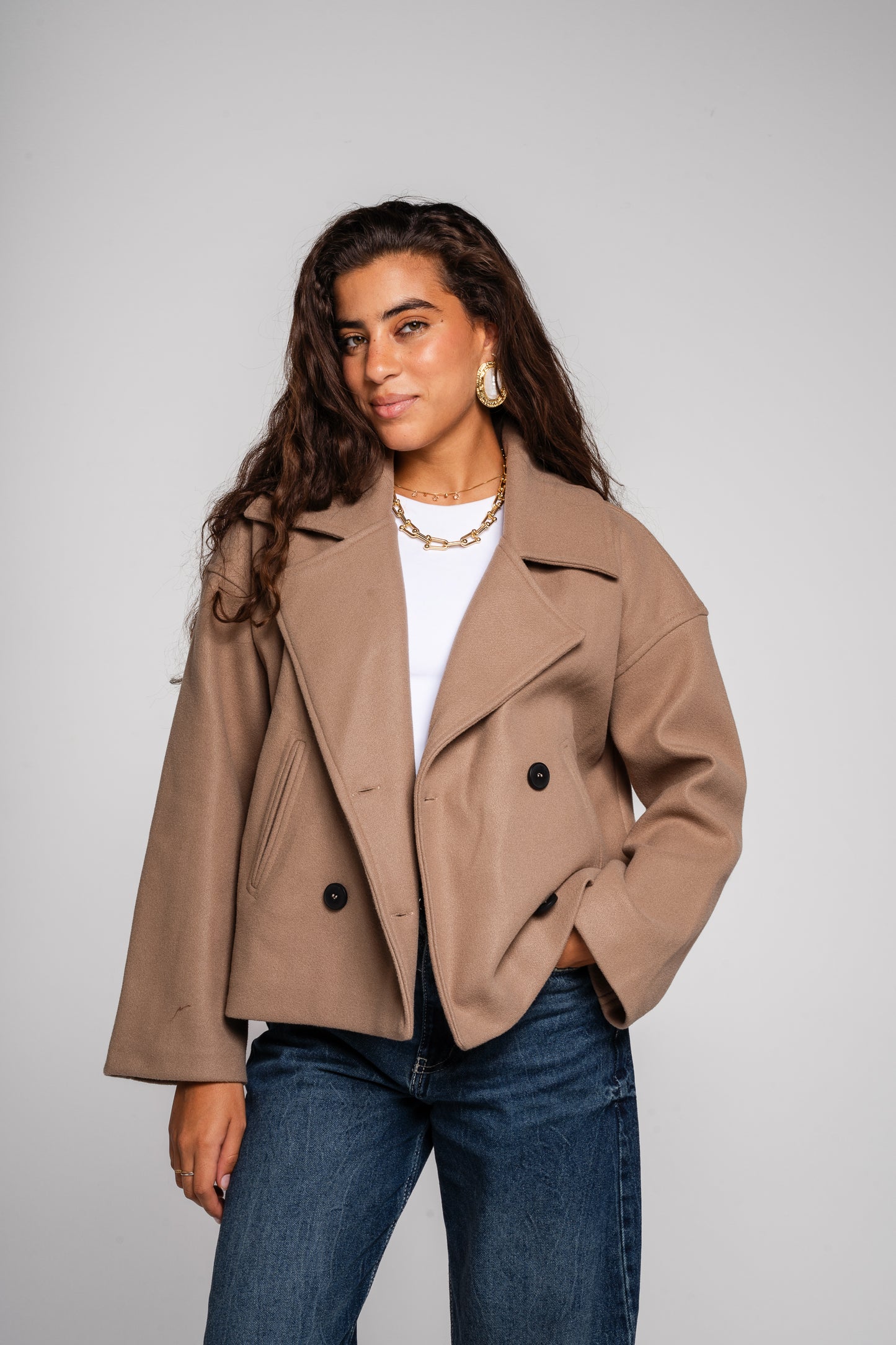 Snug jacket in Cafe