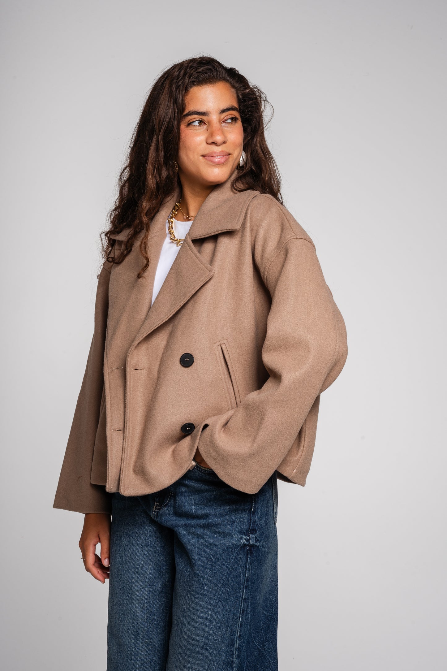 Snug jacket in Cafe