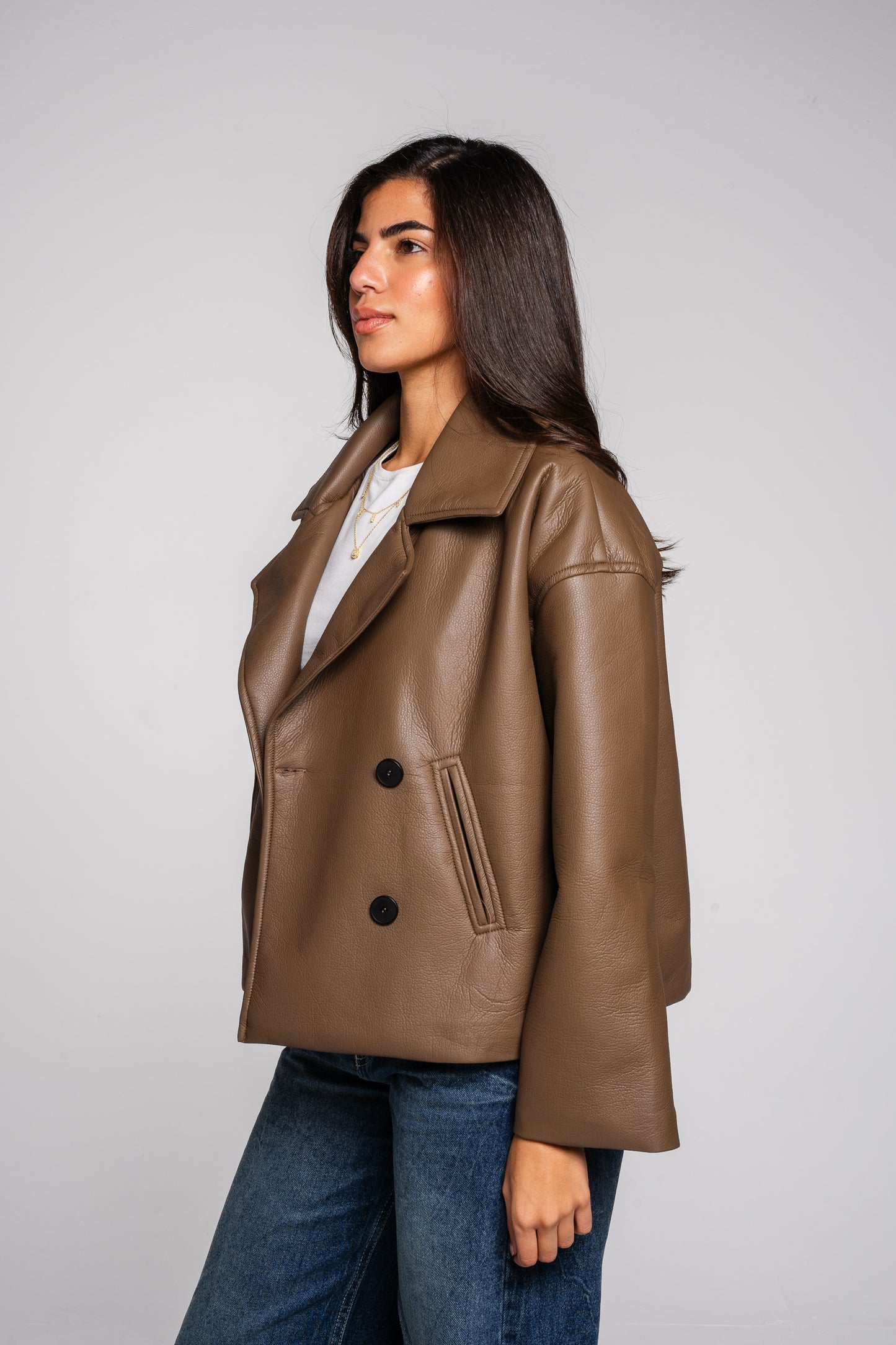 After Glow Jacket in cafe