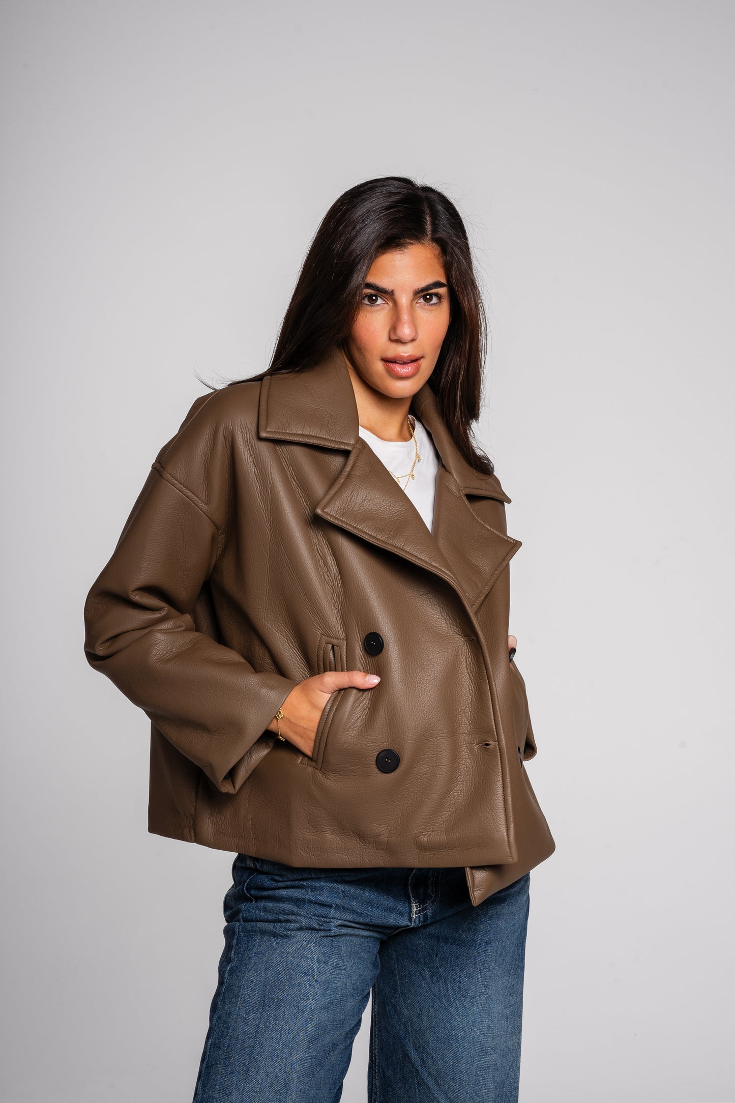 After Glow Jacket in cafe