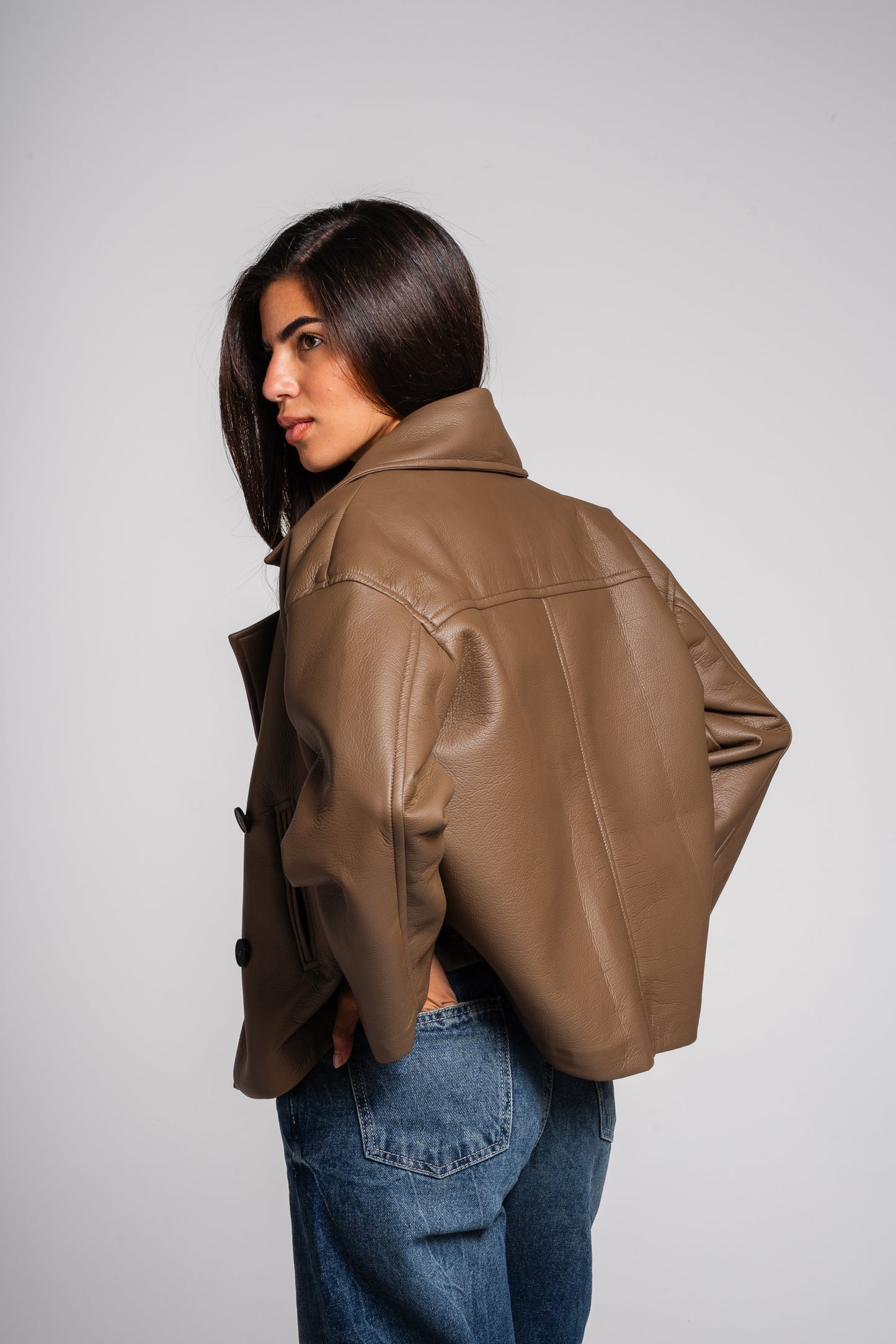 After Glow Jacket in cafe