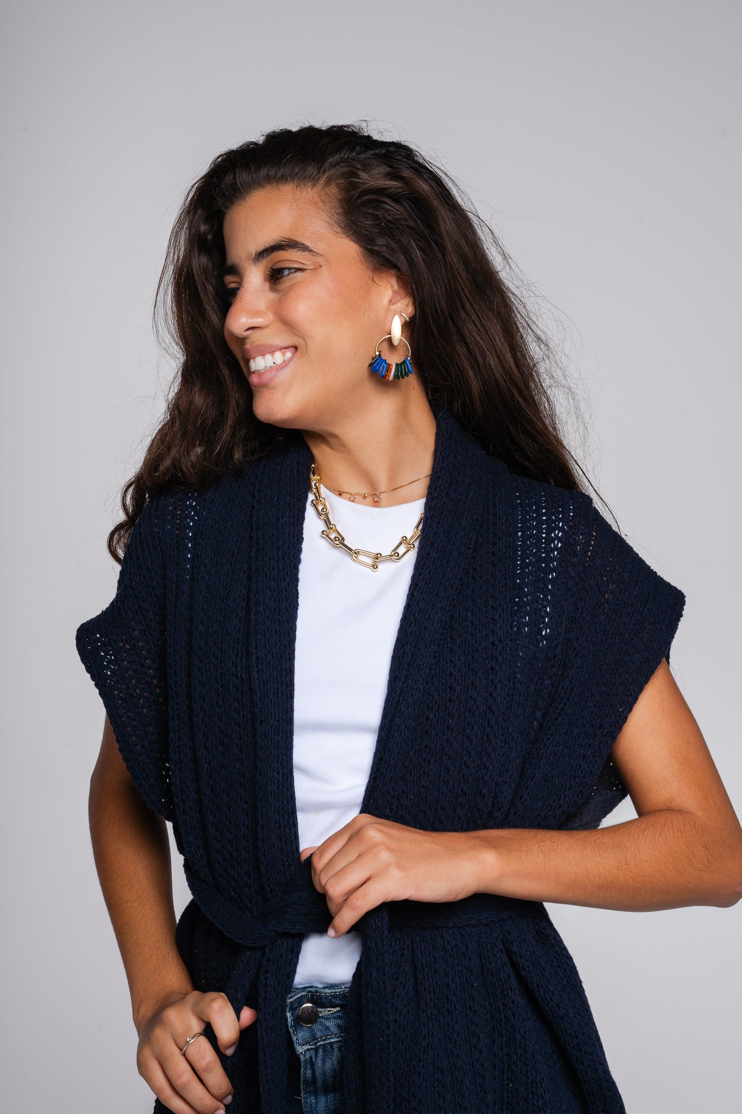 Love Story Vest in Navy