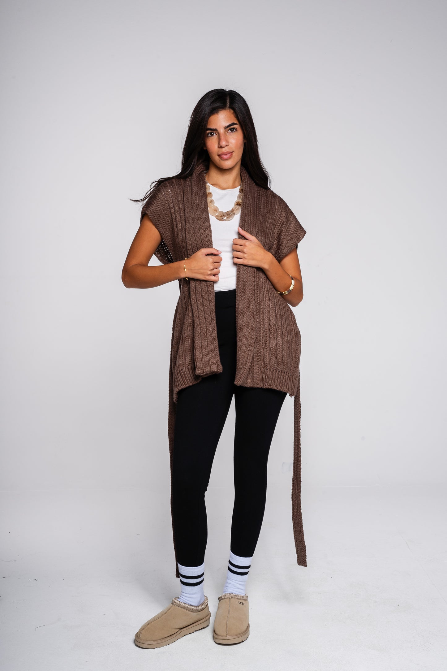 Love Story Vest in Cafe