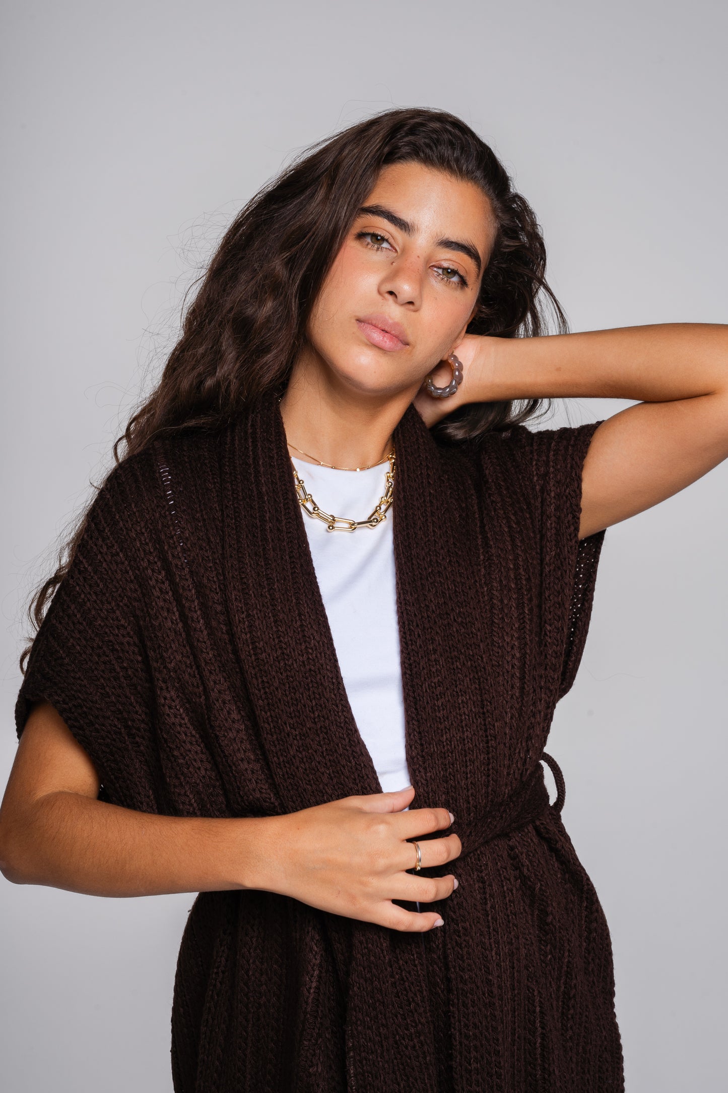 Love Story Vest in Brown