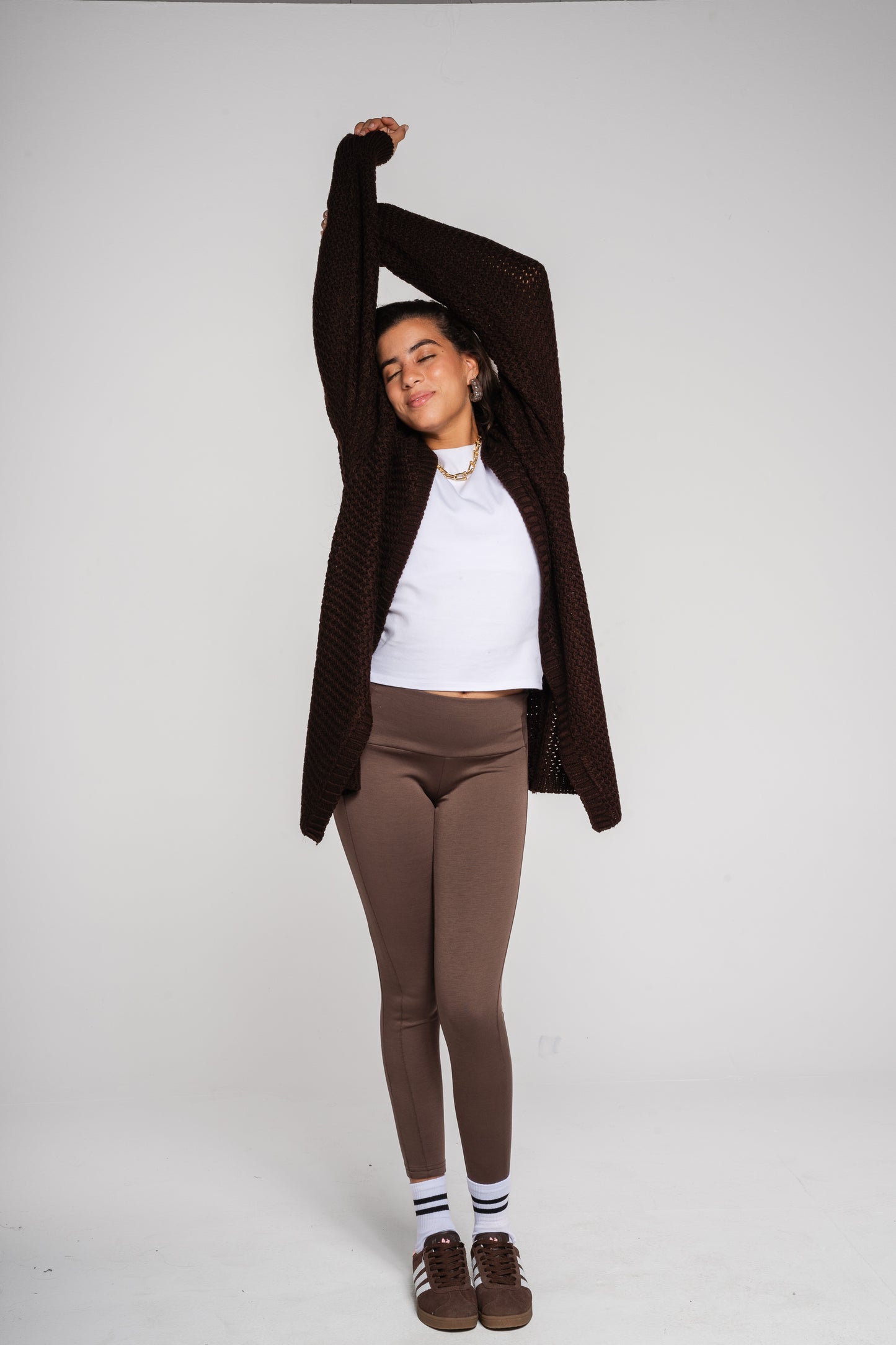 (Preorder)Whisper Knit Cardigan in Brown