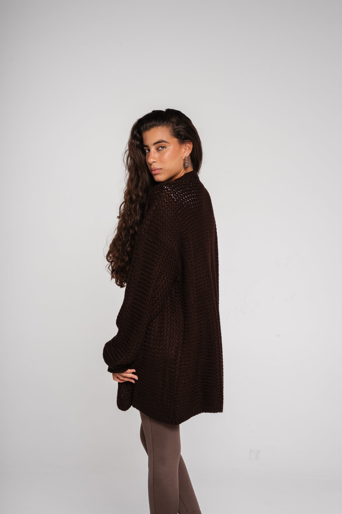 (Preorder)Whisper Knit Cardigan in Brown