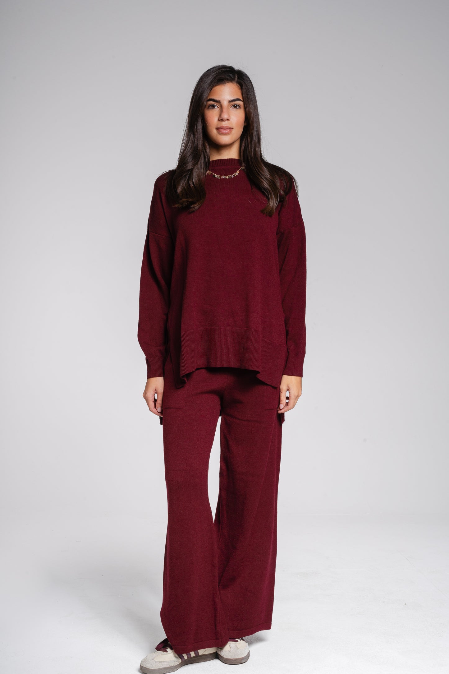 The Knit Set in Burgundy
