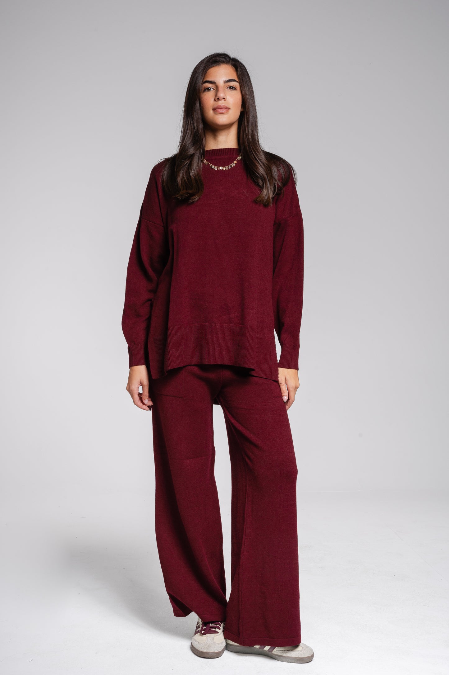 The Knit Set in Burgundy