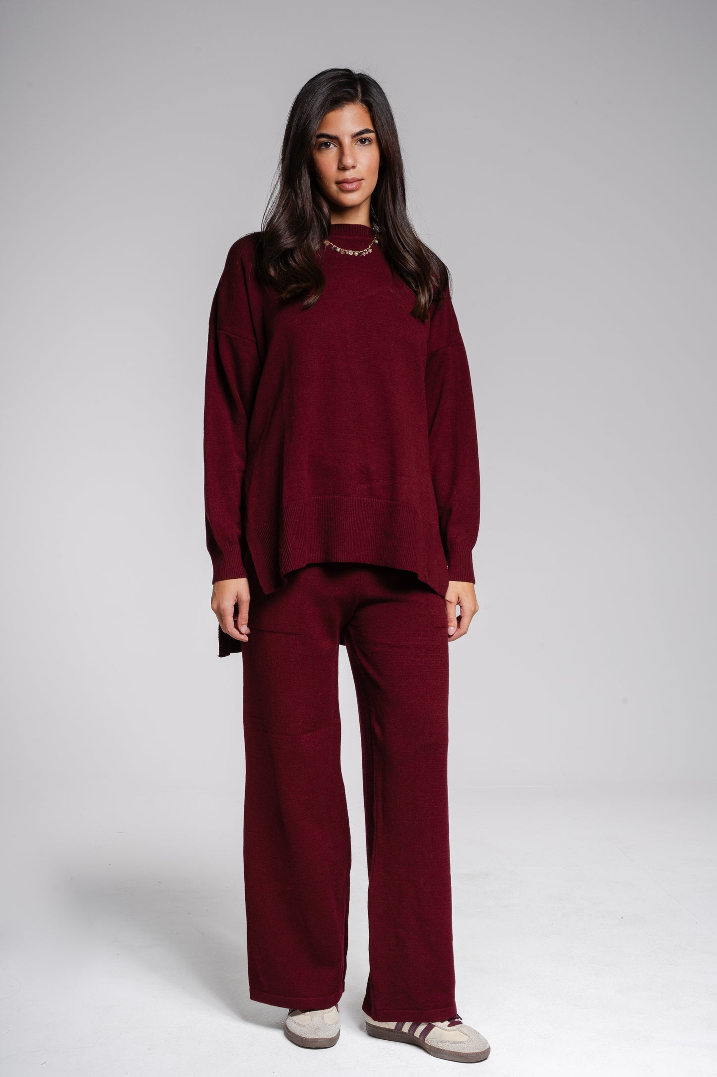 The Knit Set in Burgundy