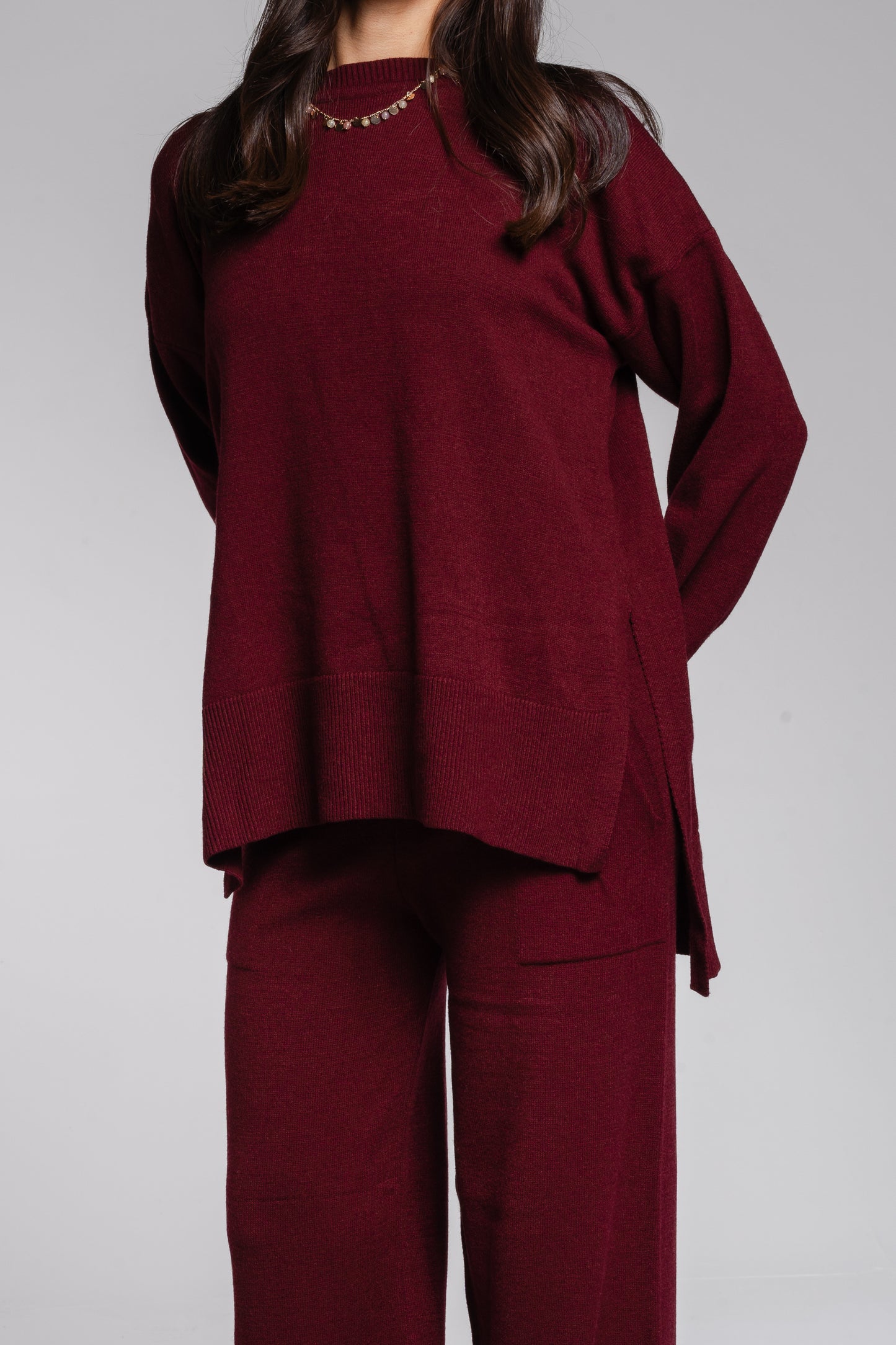 The Knit Set in Burgundy