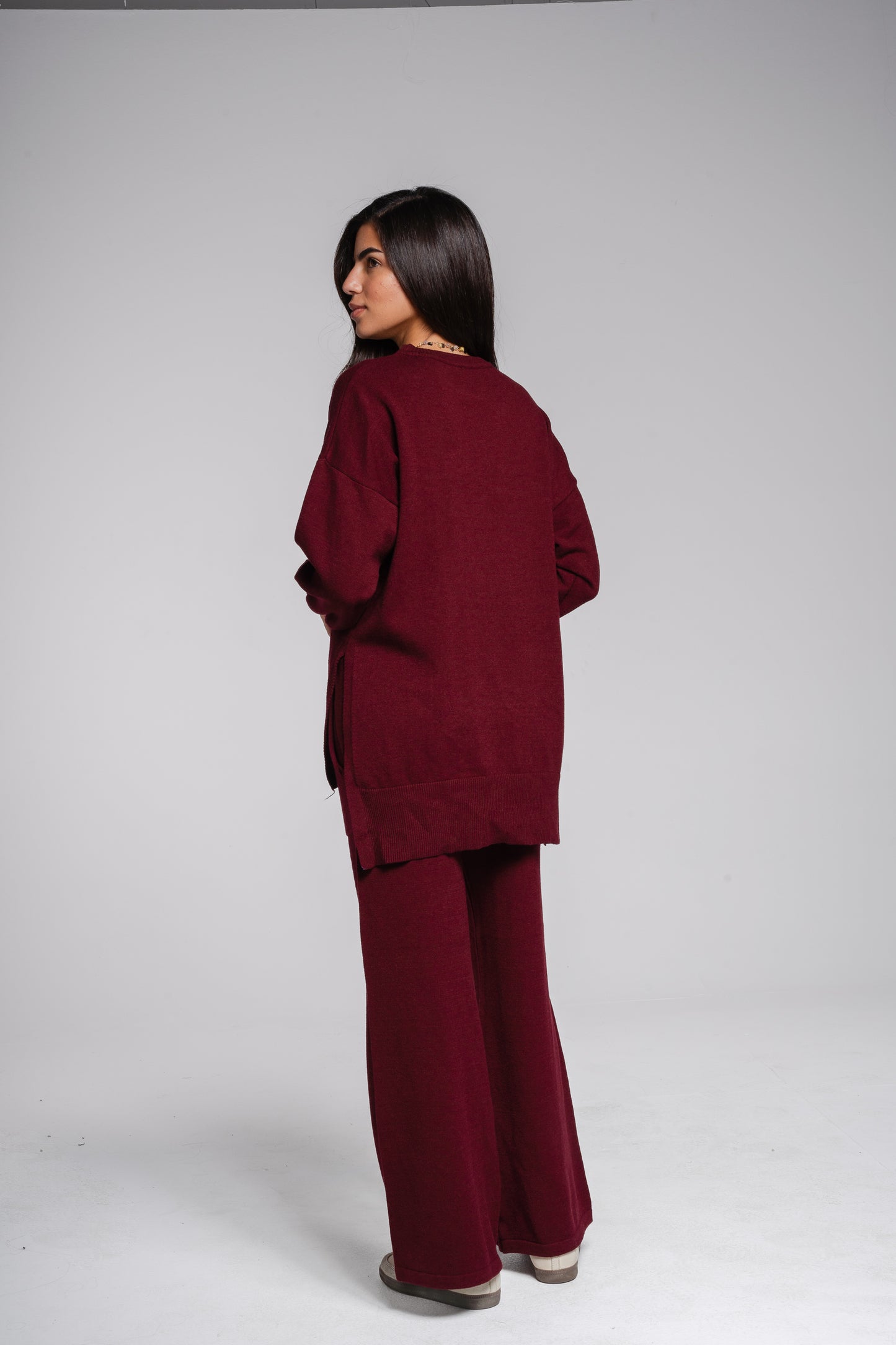 The Knit Set in Burgundy