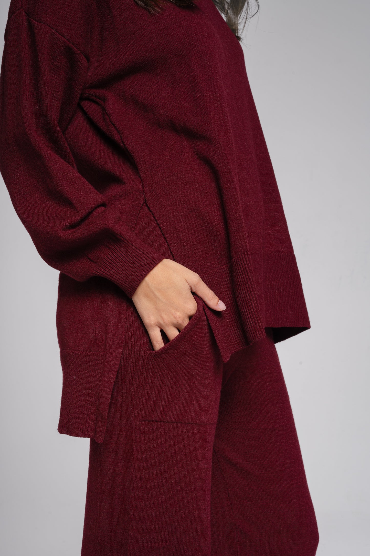 The Knit Set in Burgundy