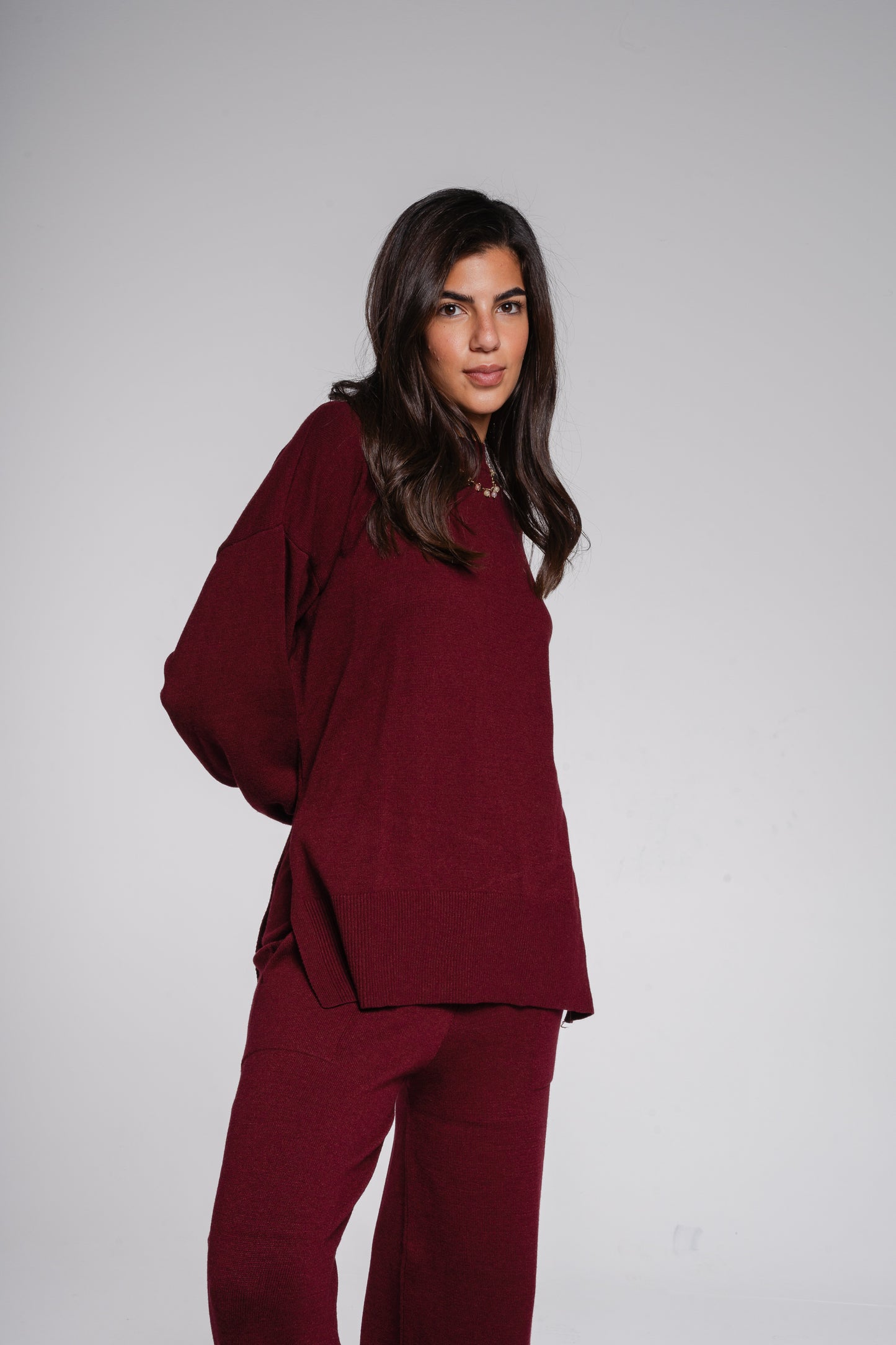 The Knit Set in Burgundy