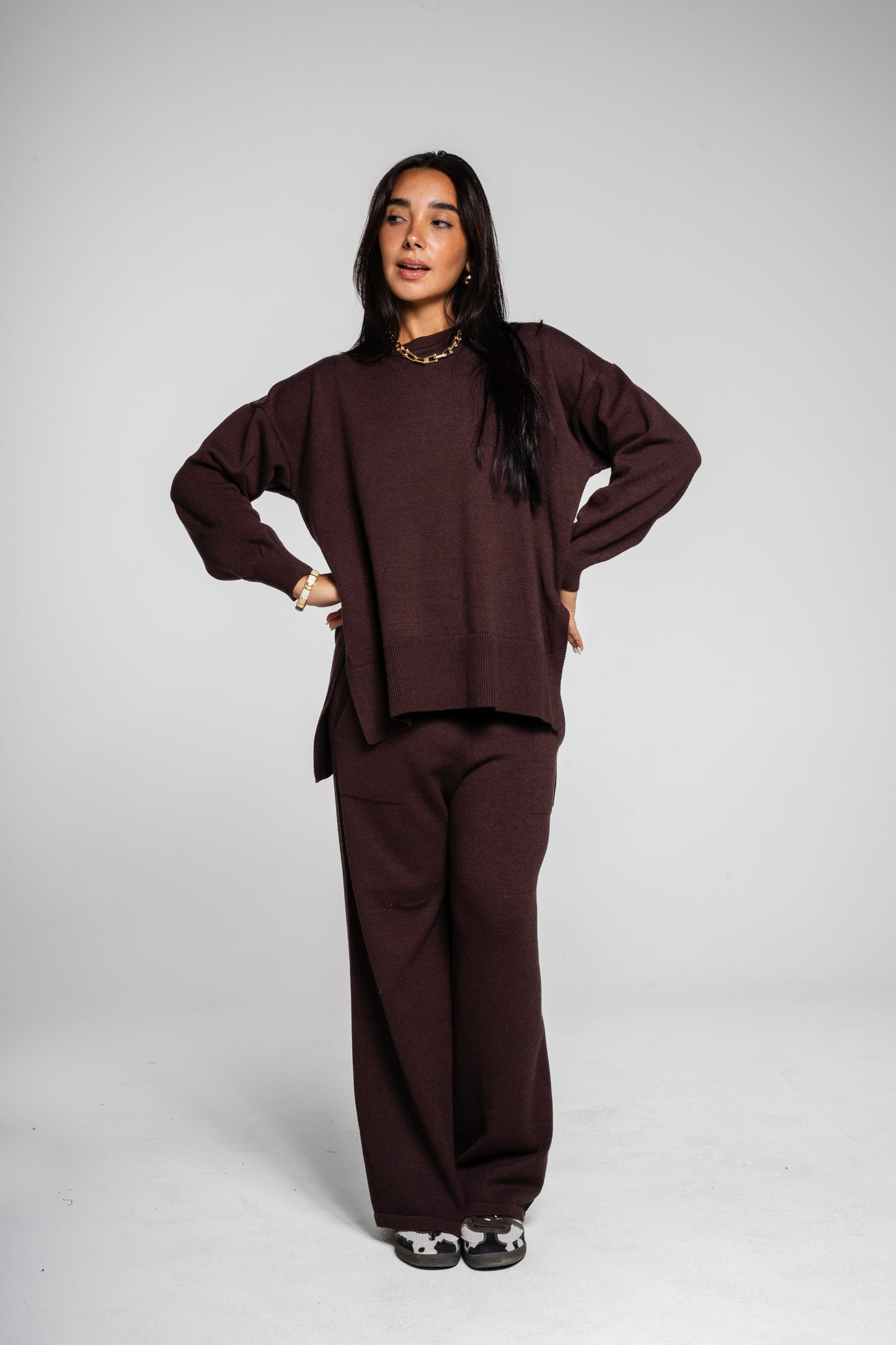 The Knit Set in Brown