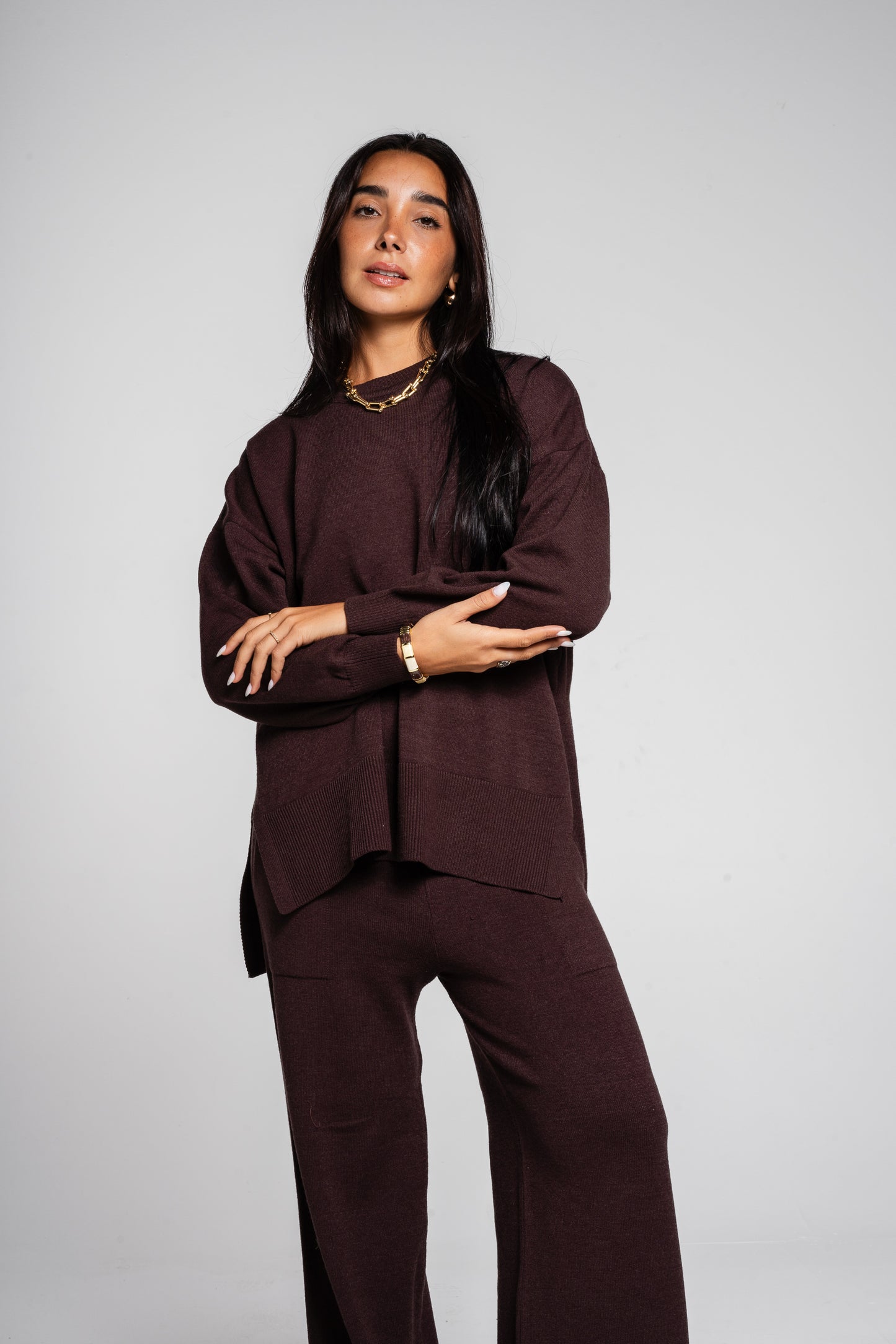 The Knit Set in Brown