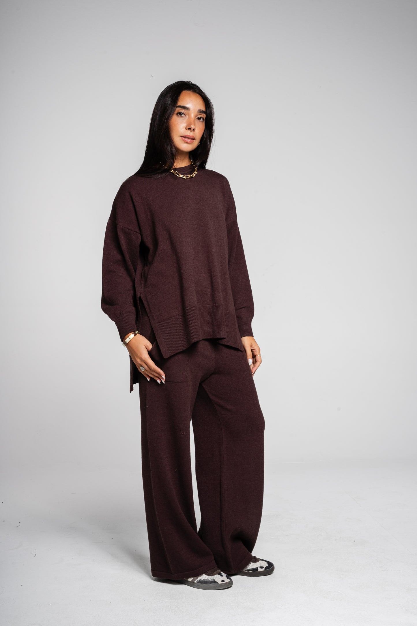 The Knit Set in Brown