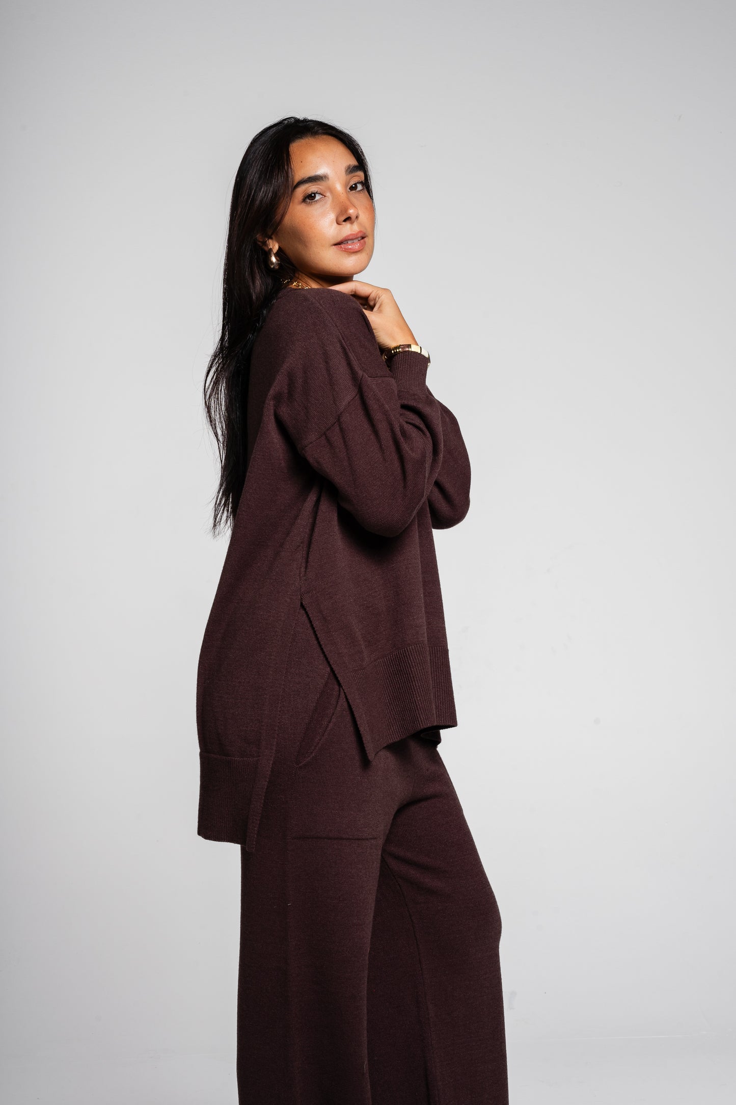 The Knit Set in Brown