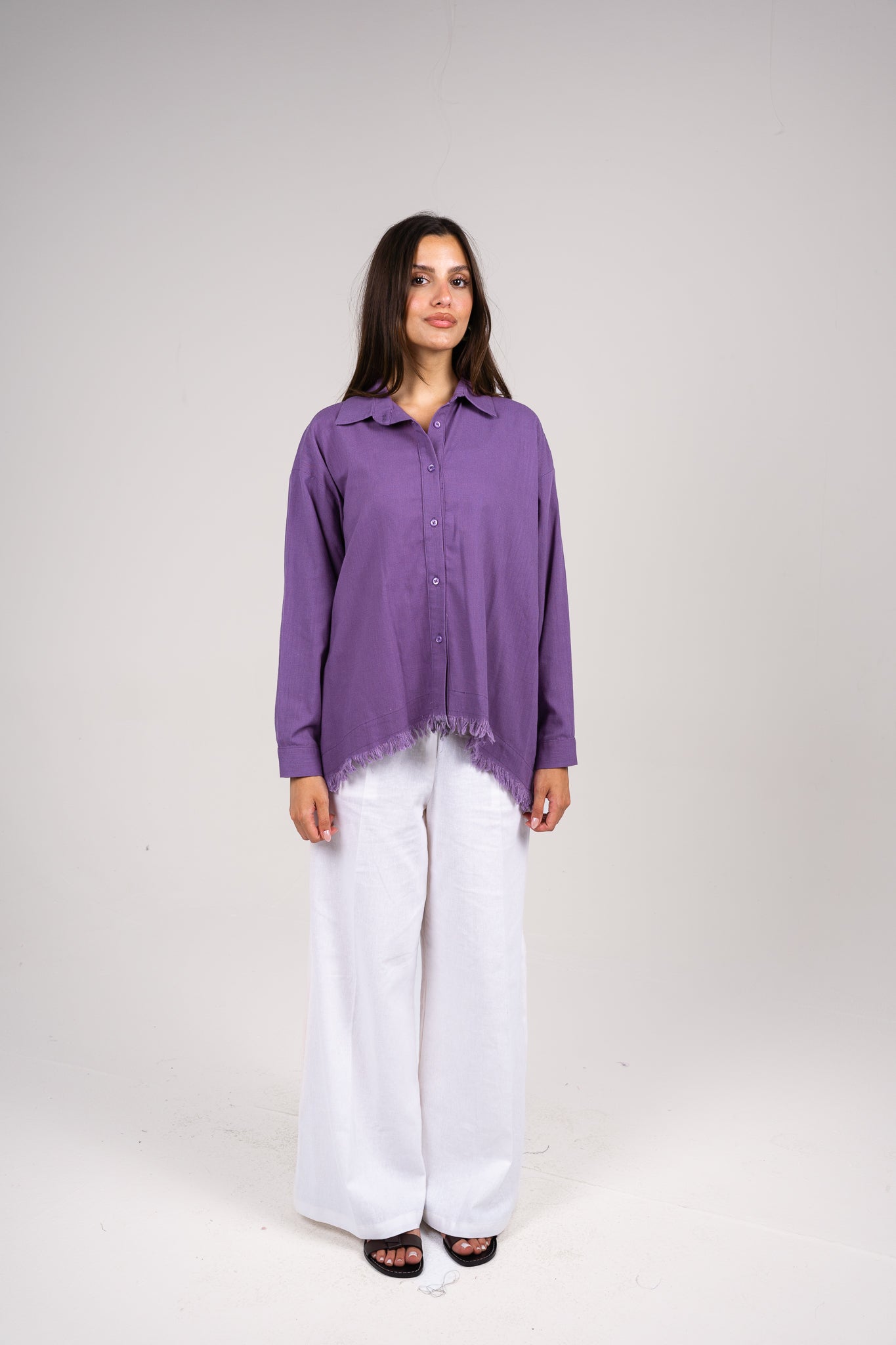 Lifestyle fringes shirt in Purple