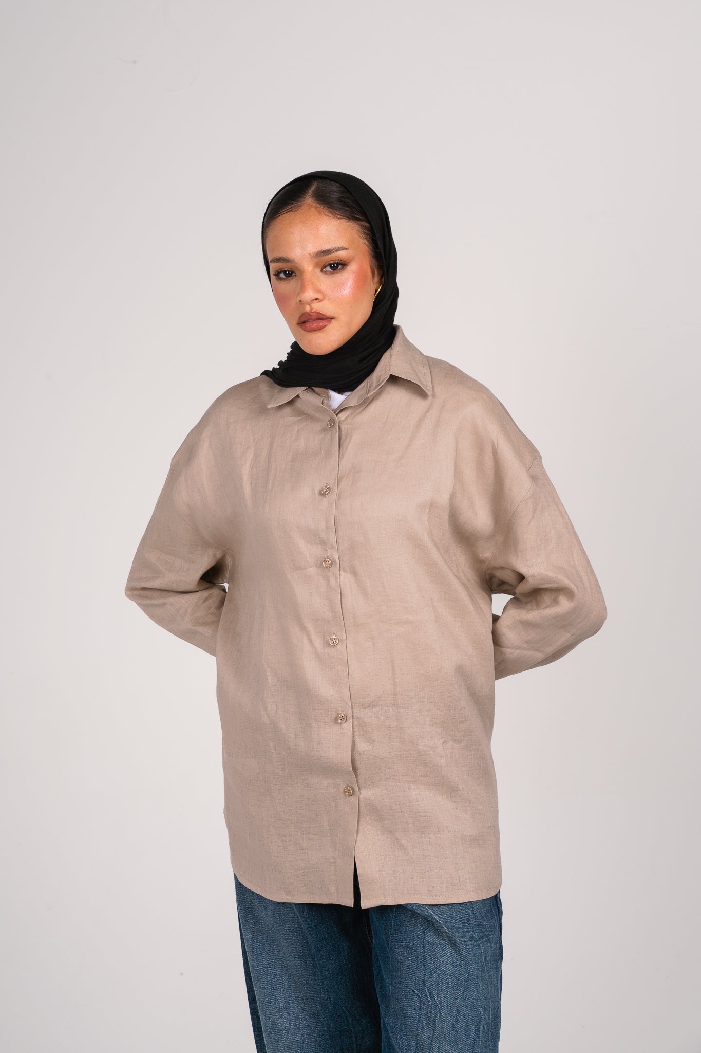 Wrap it shirt in Taupe