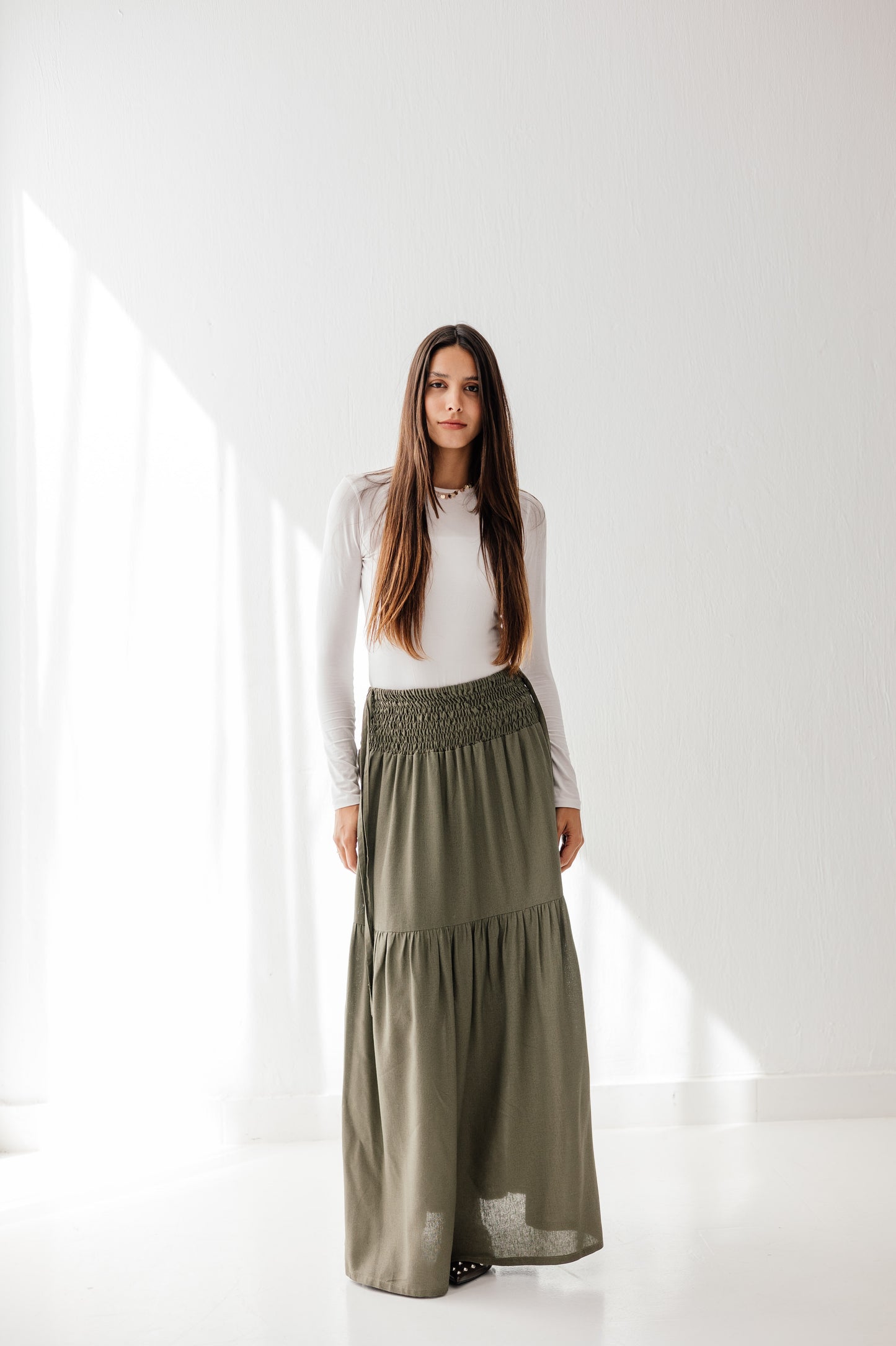 Out and about skirt in Olive