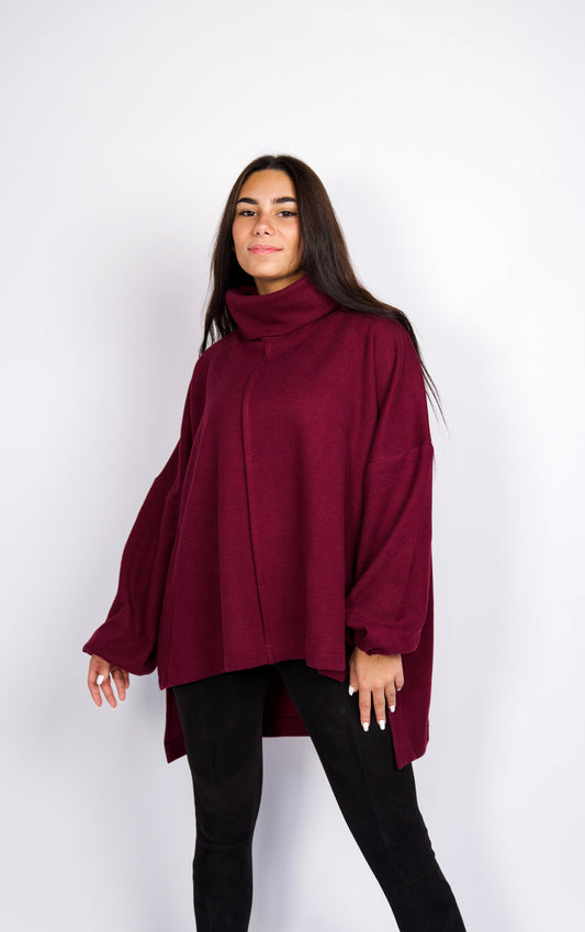 Basic pullover in maroon