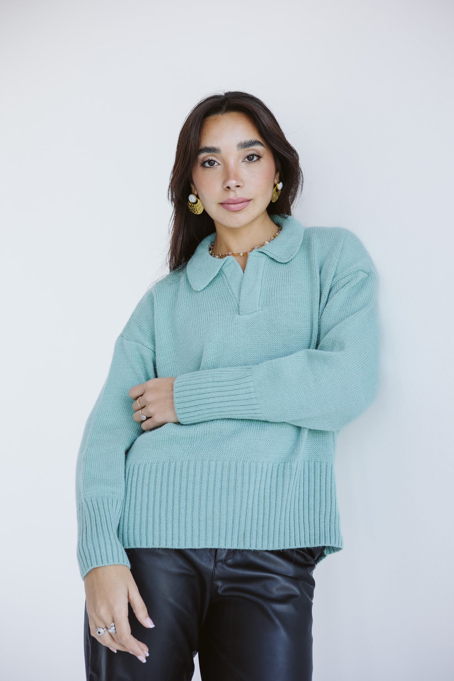 Knit sweater in Mint