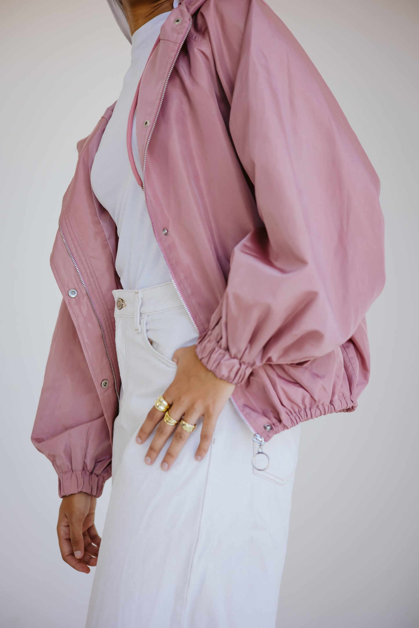 Waterproof jacket in blush