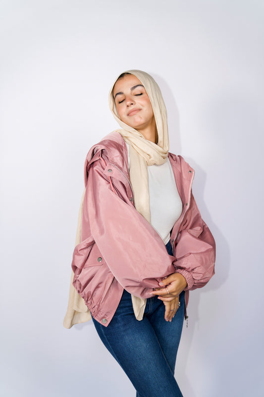 Waterproof jacket in blush