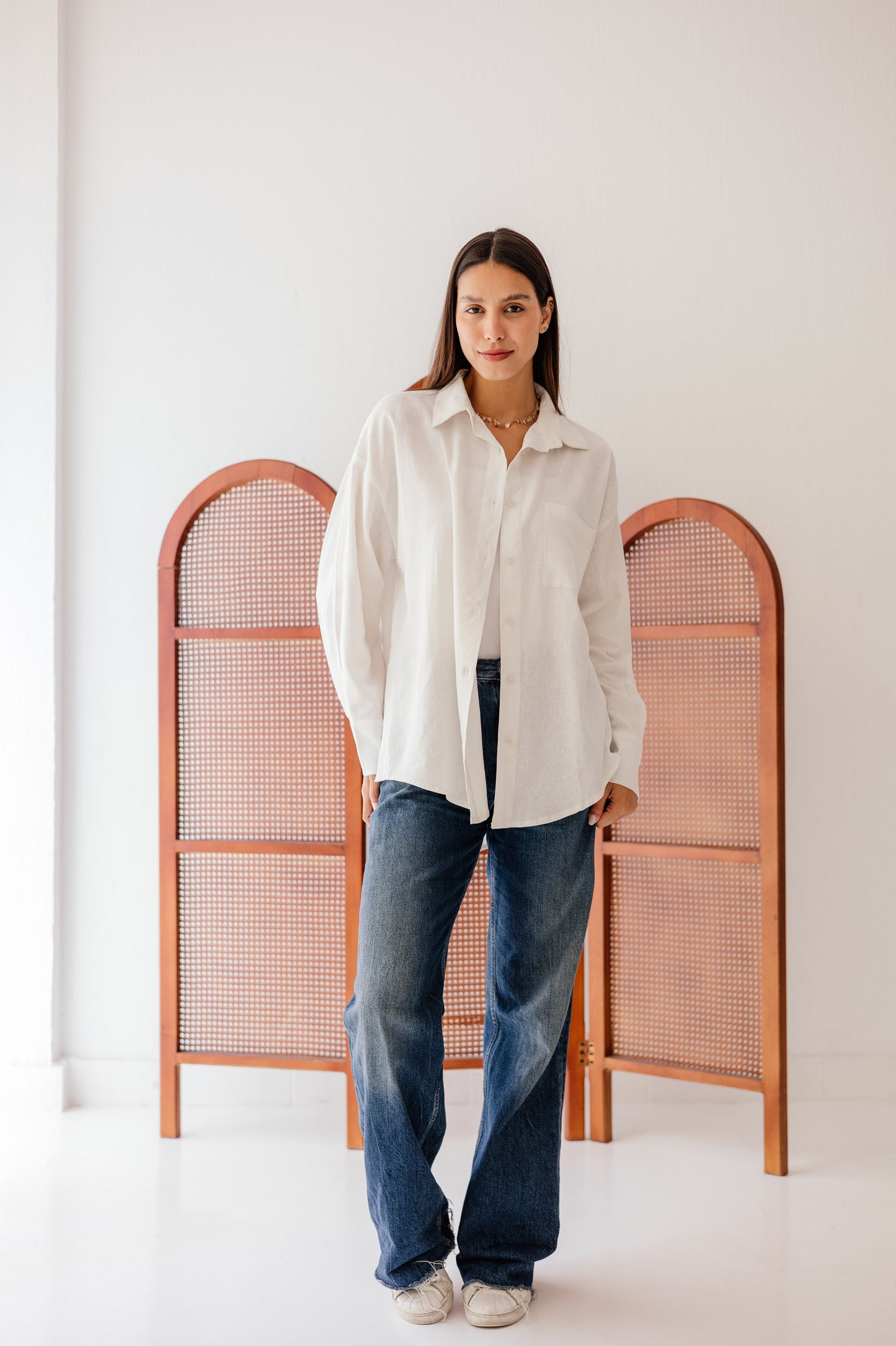 Linen shirt in Off-White
