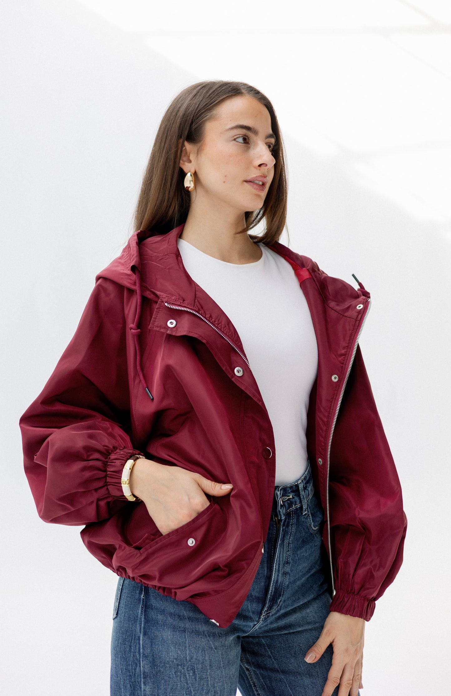 Waterproof Jacket in burgundy