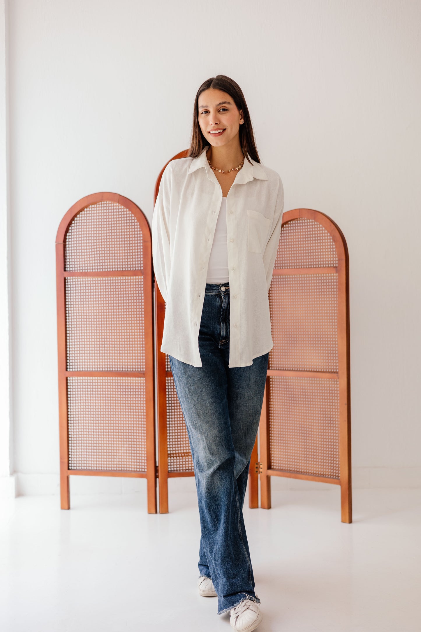 Linen shirt in Off-White