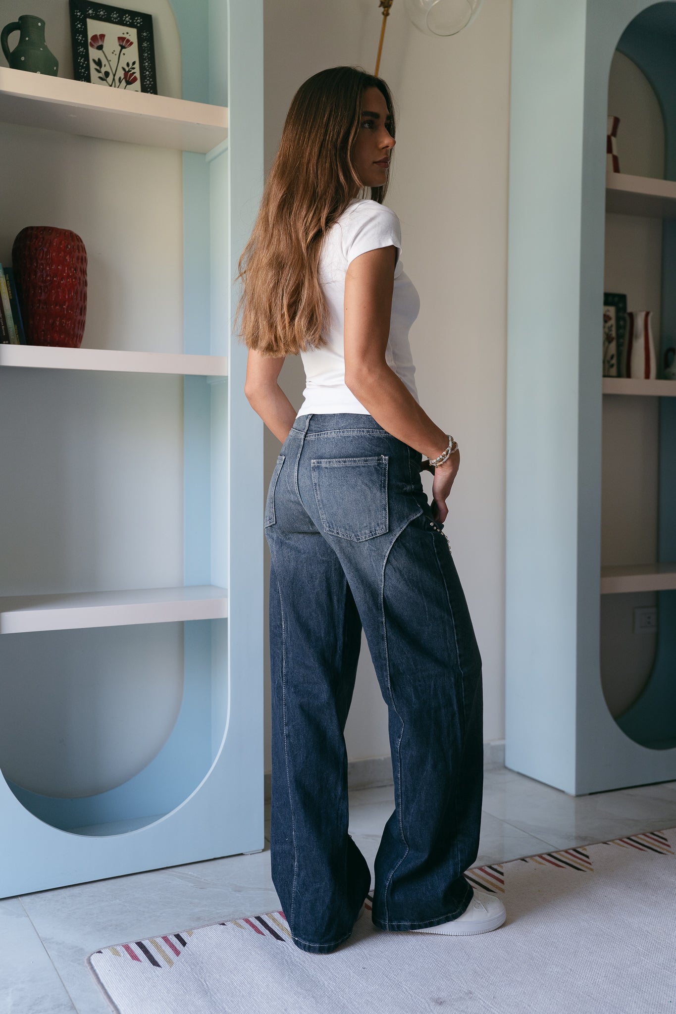 Fearless Studded Denim in Midwash