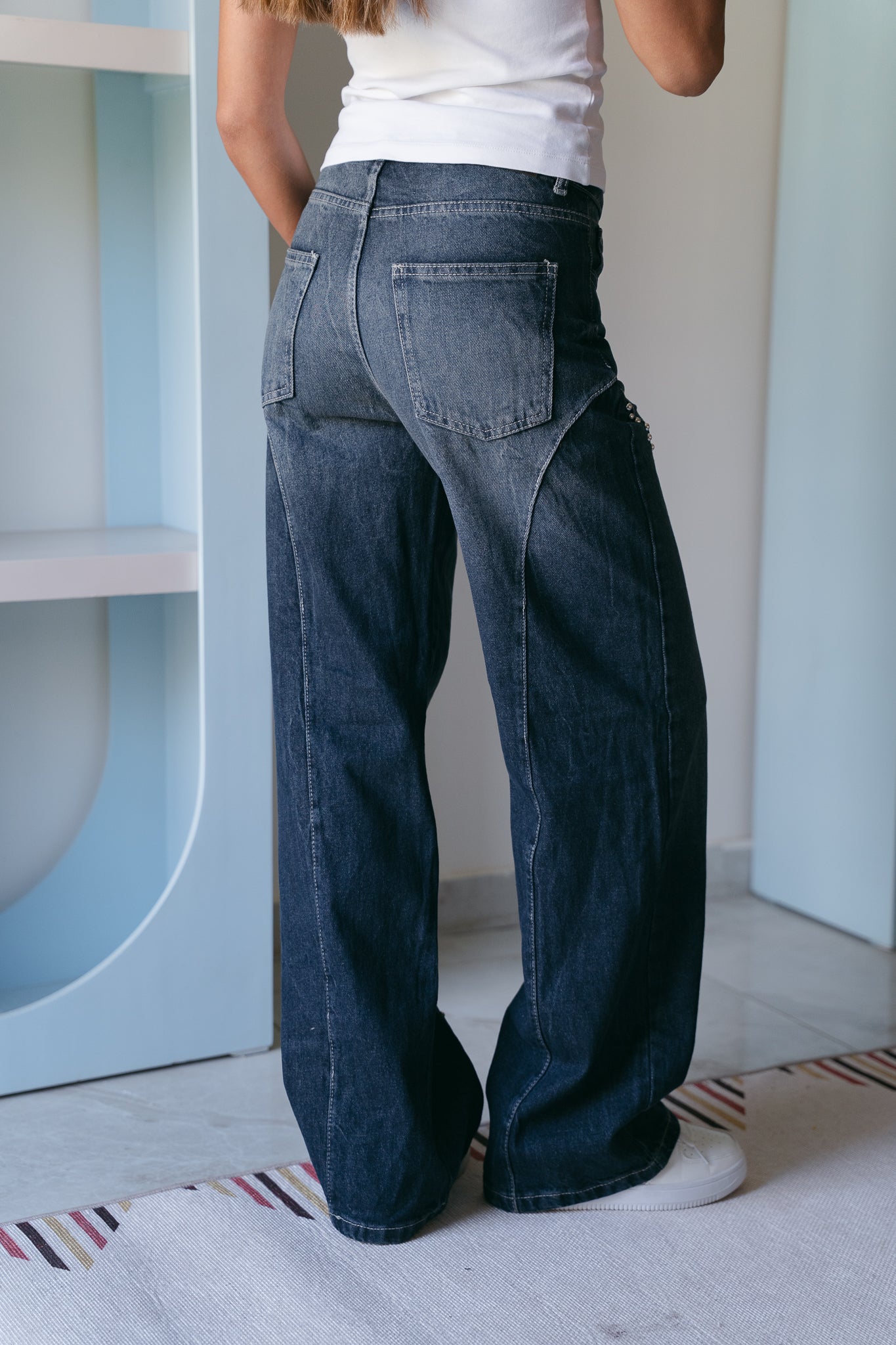 Fearless Studded Denim in Midwash