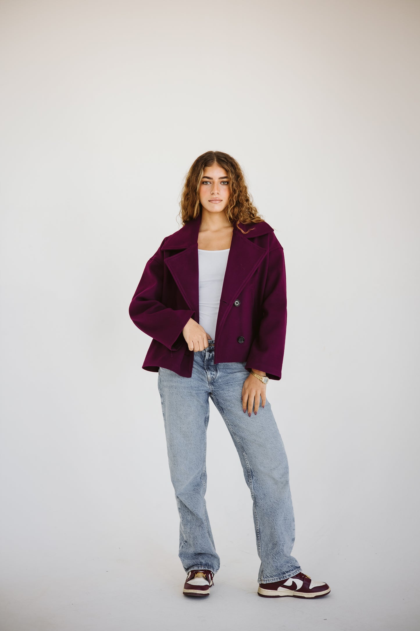 Snug jacket in burgundy