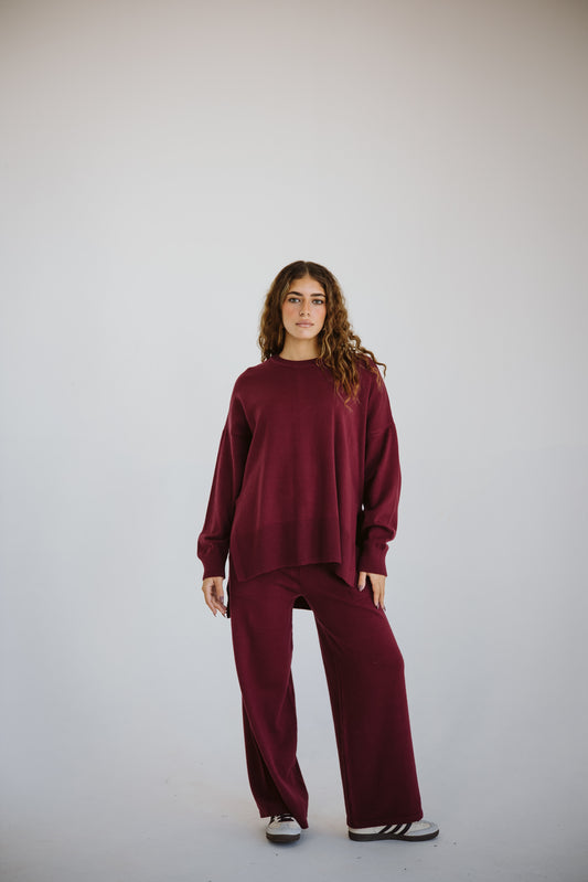 The Knit Set in Burgundy