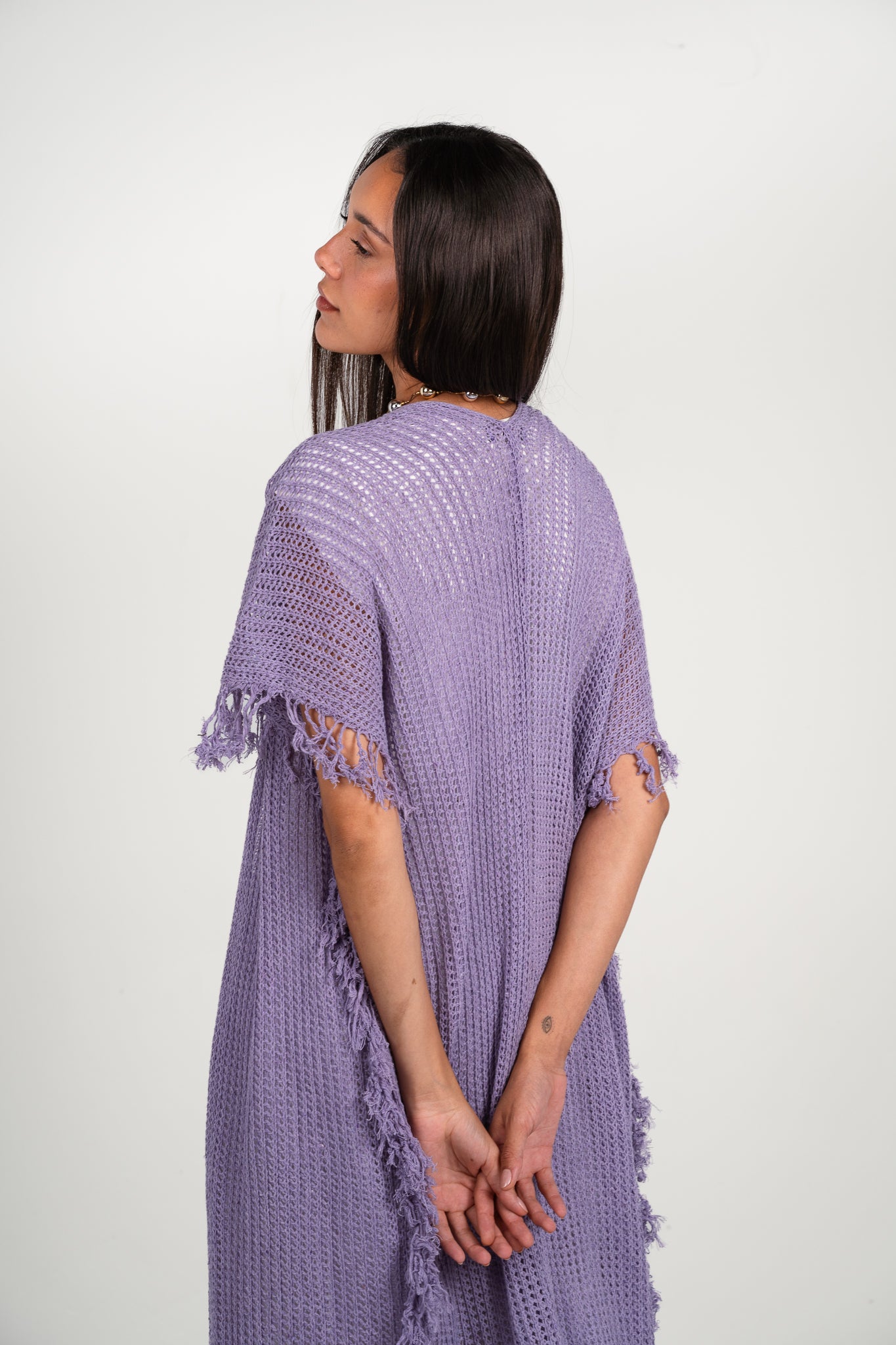Clear skies crochet cover-up in Lilac