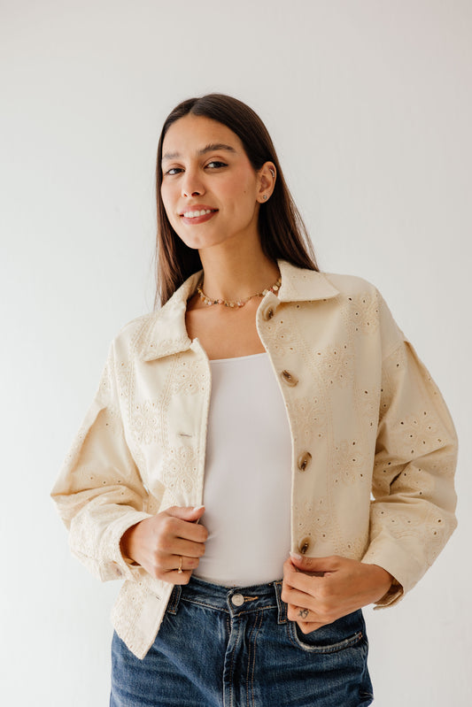 Embroidered jacket in Beige
