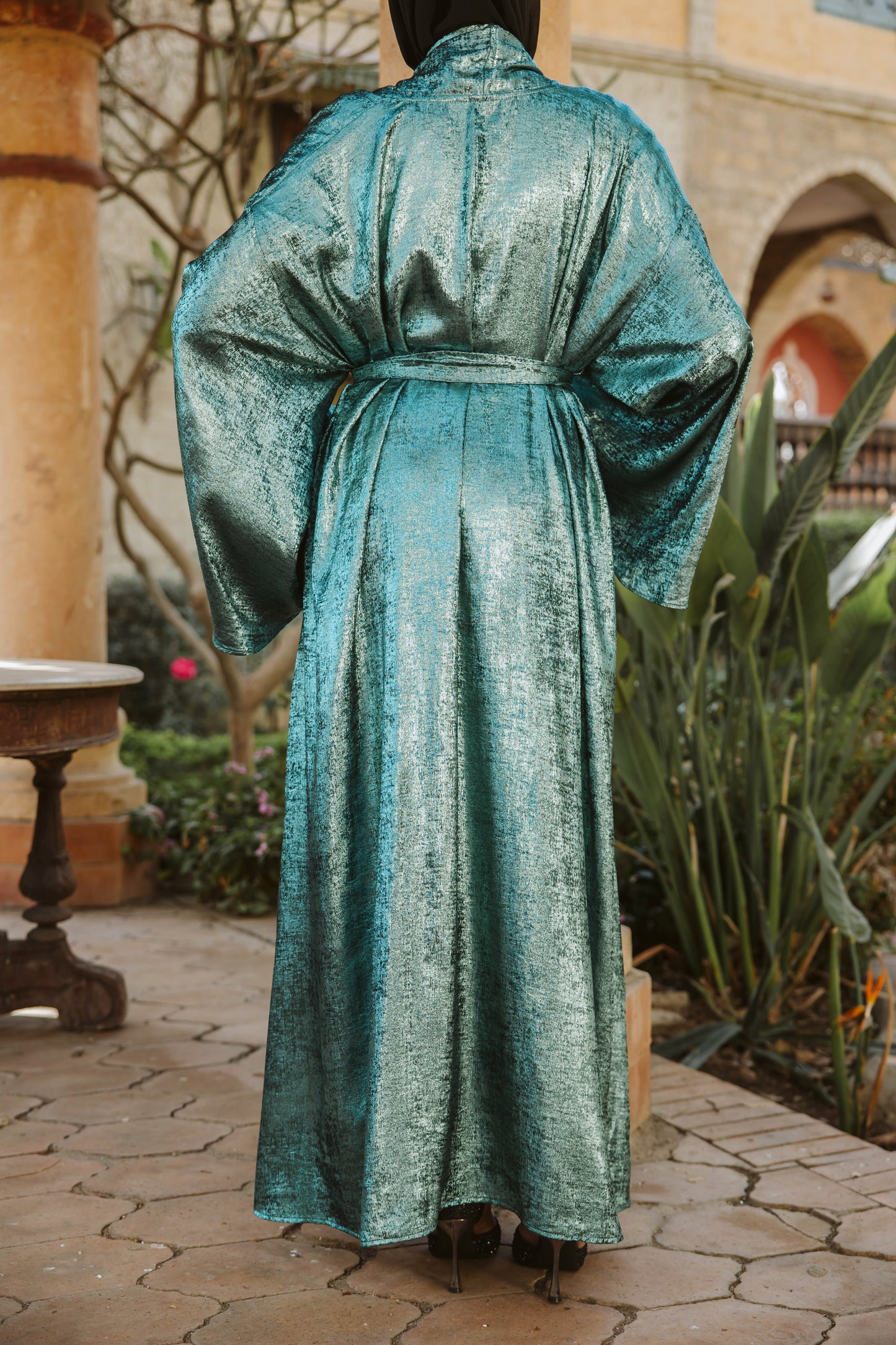 Shimmer kimono in Aqua blue
