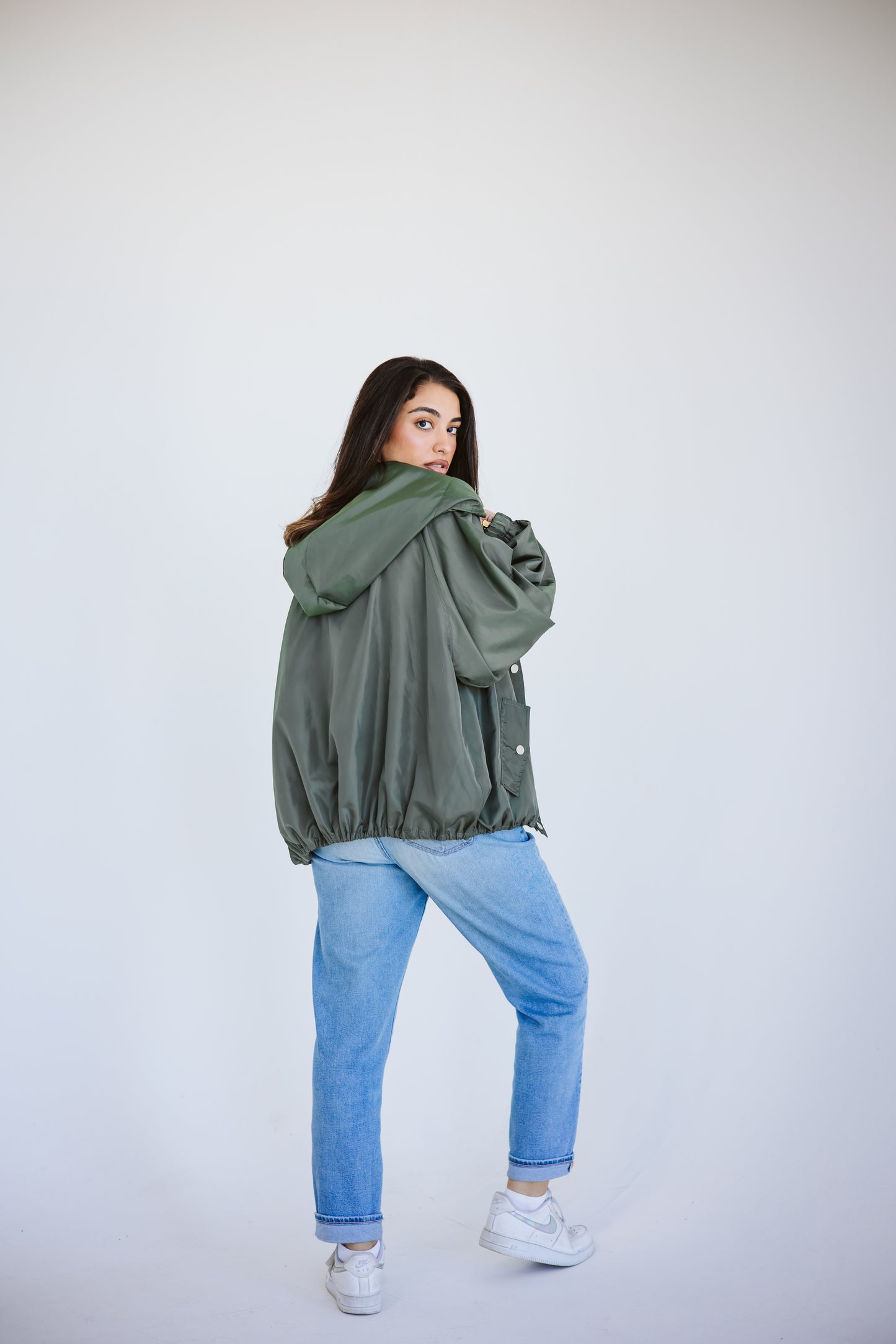 Waterproof jacket in olive