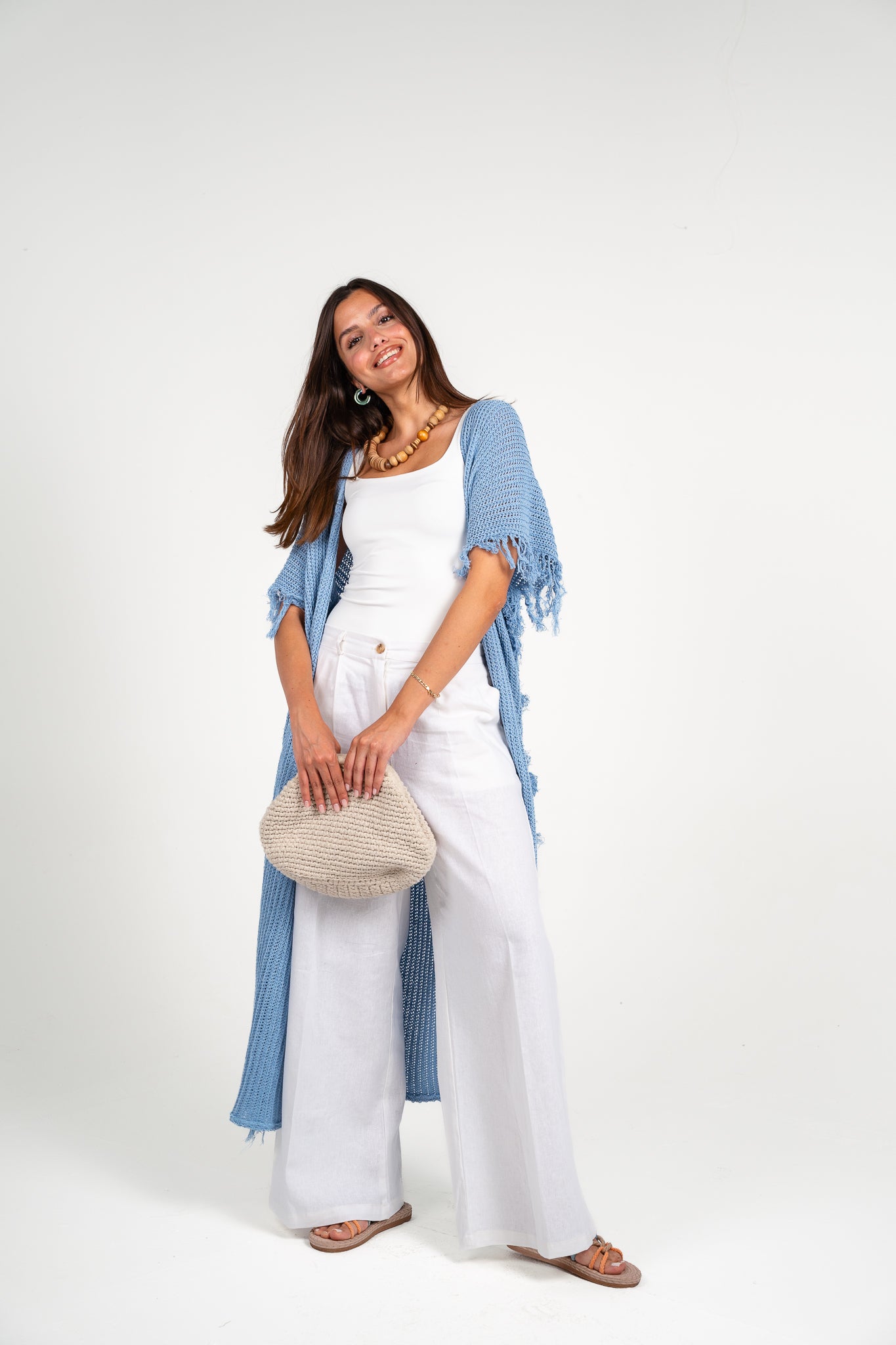 Clear skies crochet cover-up in Blue