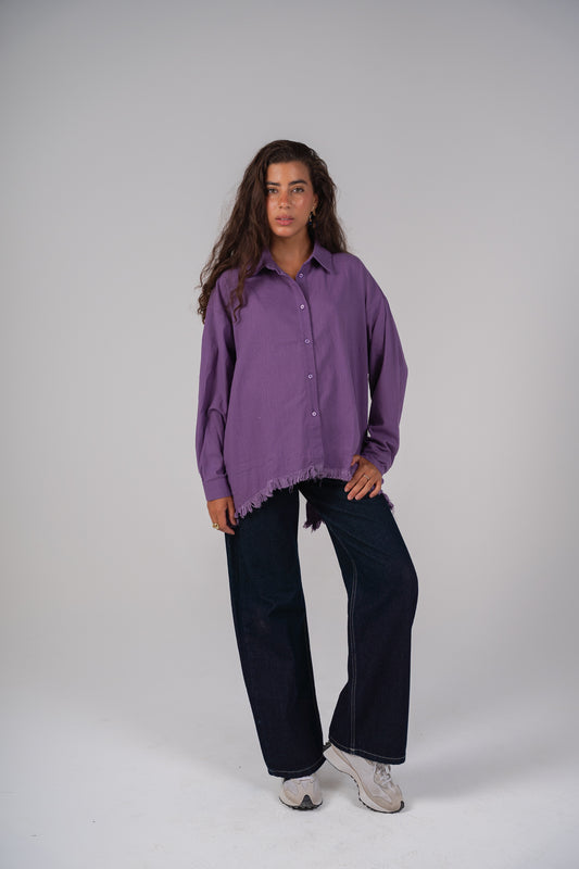 Lifestyle fringes shirt in Purple