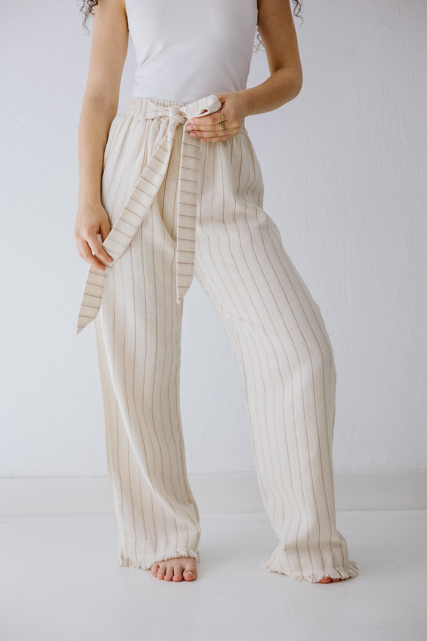 Rustic Pants in Brick Stripes