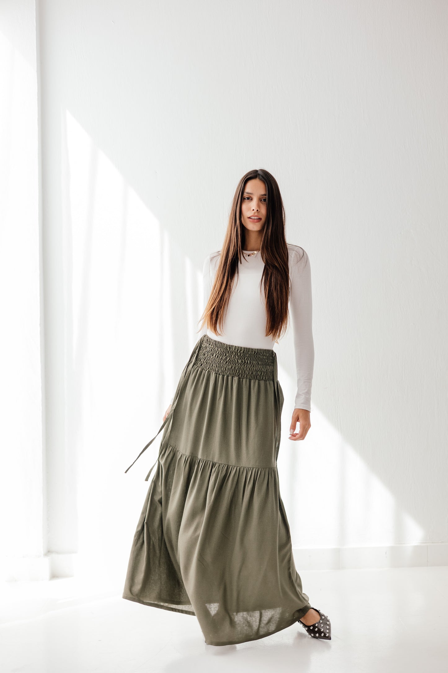 Out and about skirt in Olive