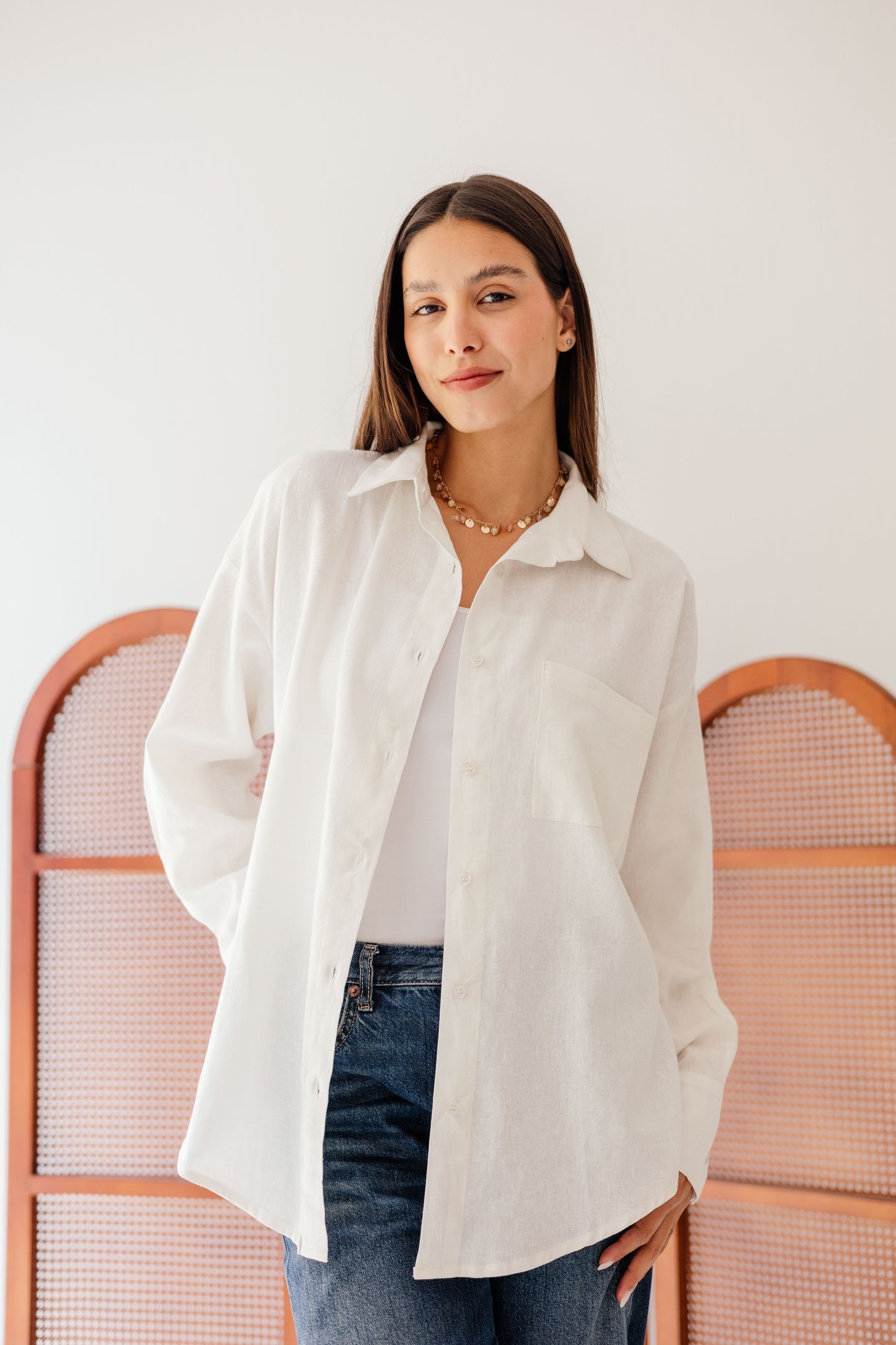 Linen shirt in Off-White