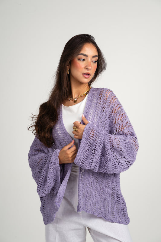 Sunbeam crochet kimono in Lilac