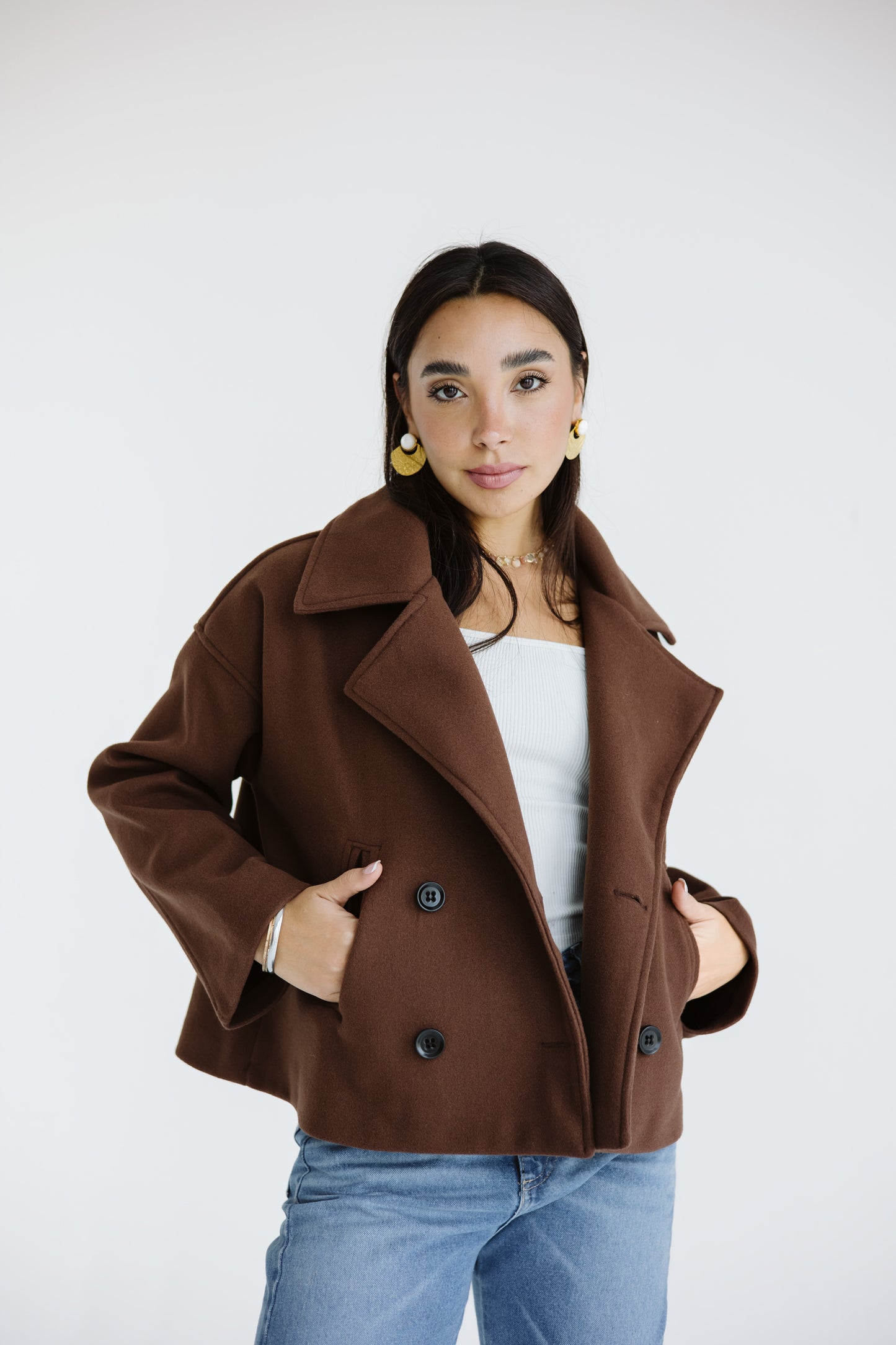 Snug jacket in brown