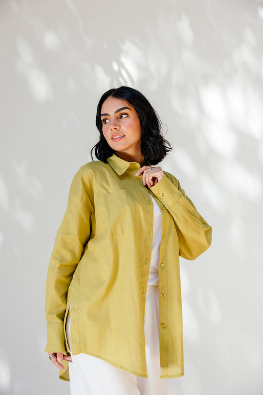 Linen shirt in Lime