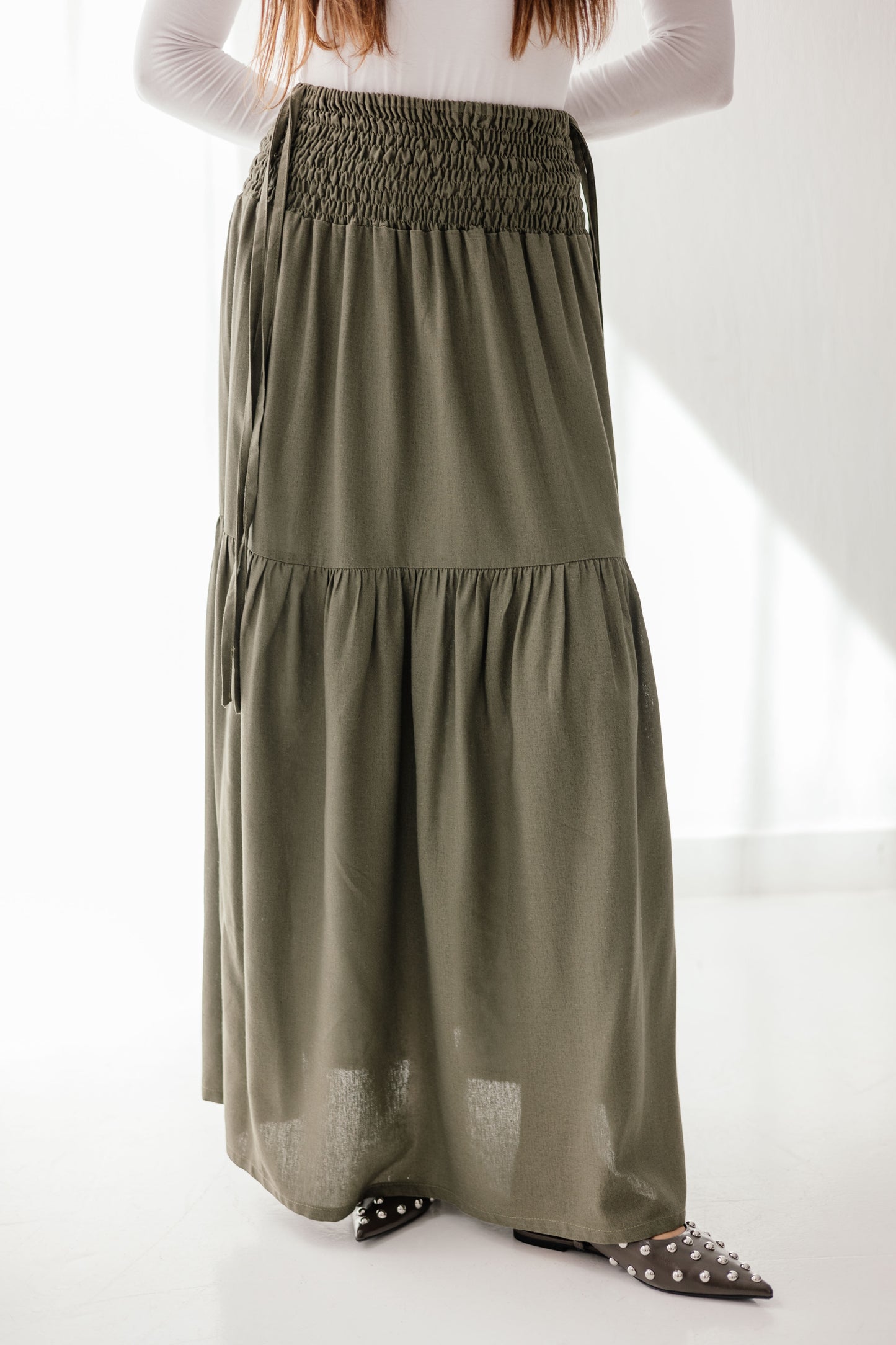 Out and about skirt in Olive